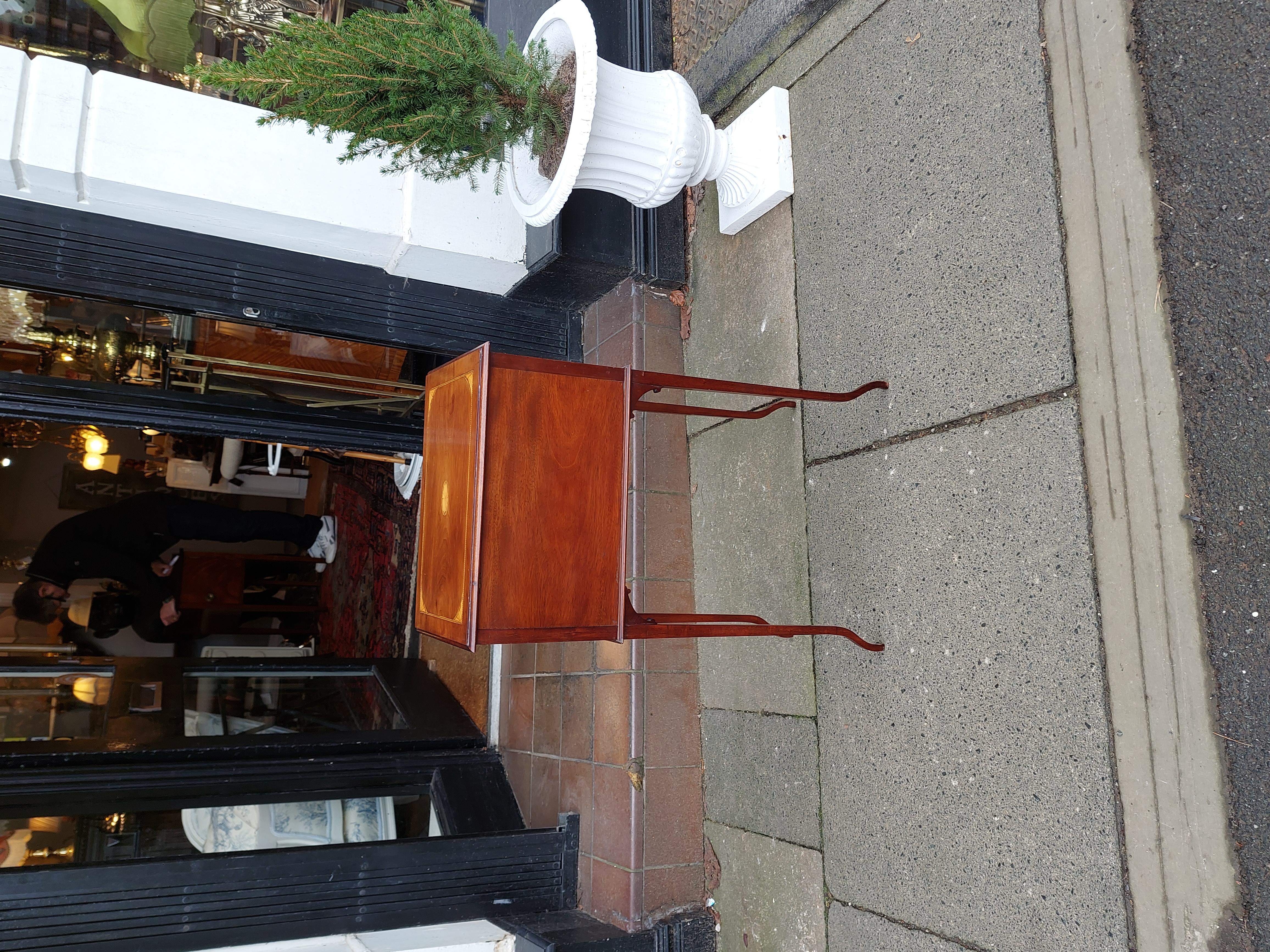 Edwardian Mahogany and Shell Inlaid Work Table For Sale 3