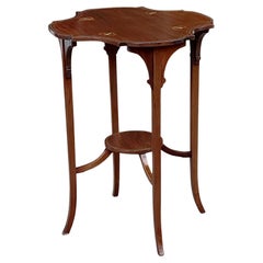 Edwardian Mahogany Art Nouveau Inlaid Occasional Table