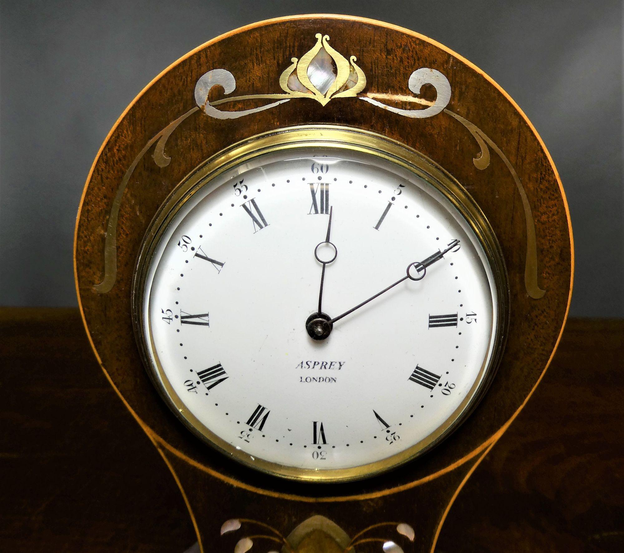 Edwardian Mahogany Balloon Mantel Clock, Asprey, London For Sale 1