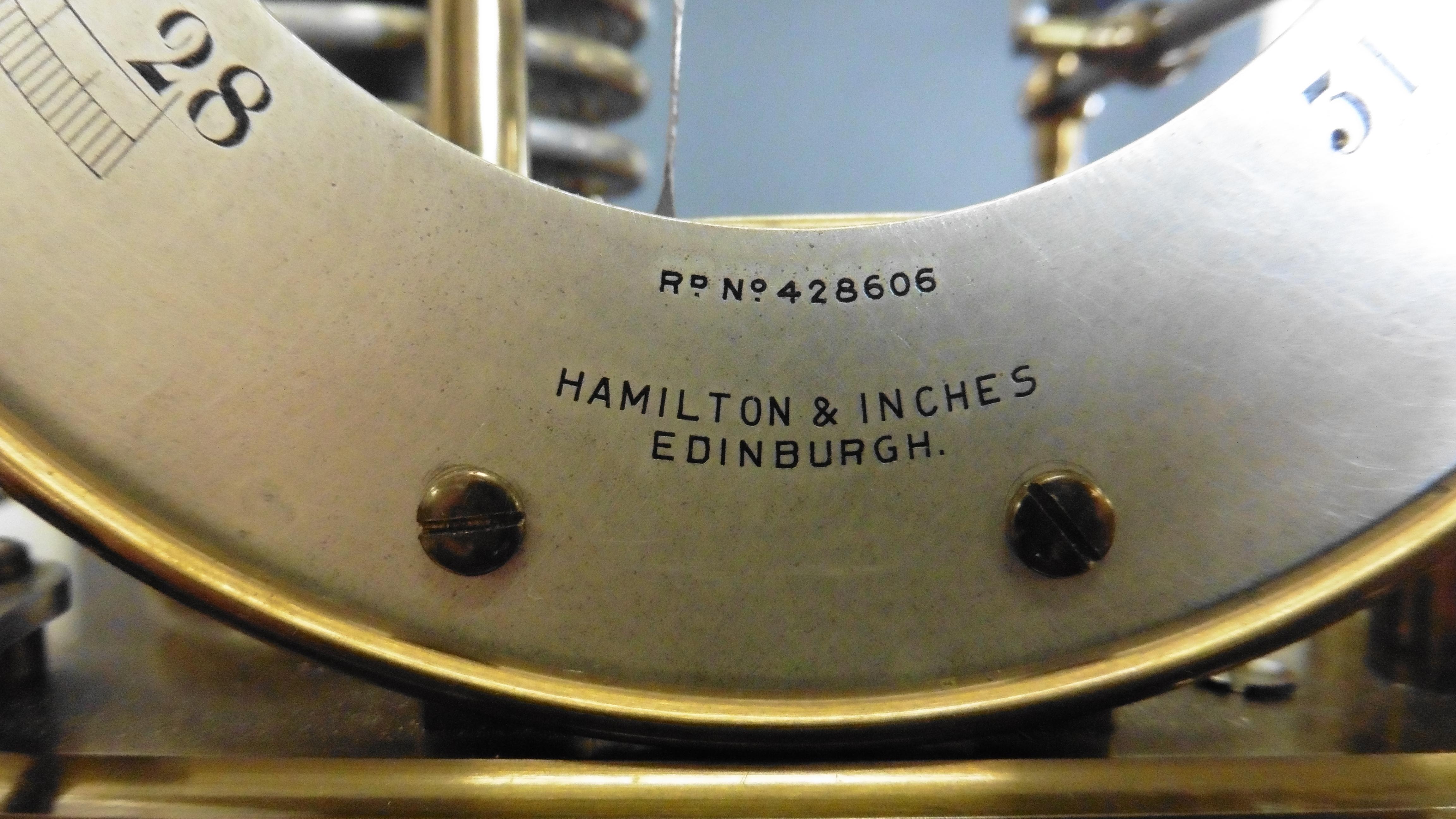 Barographe édouardien en acajou par Hamilton and Inches, Édimbourg en vente 3