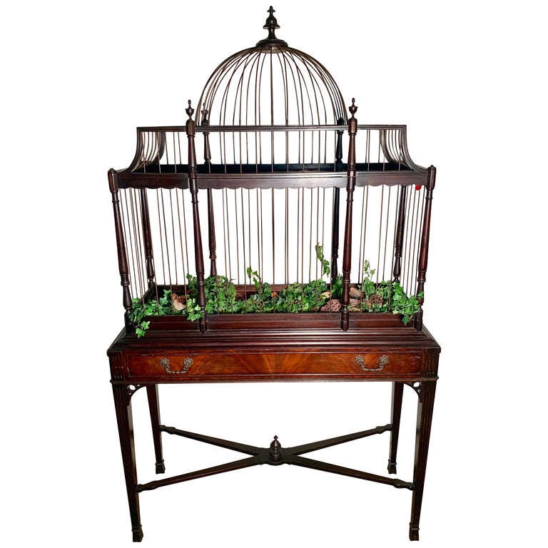 Edwardian Mahogany Bird Cage, circa 1940 at 1stDibs