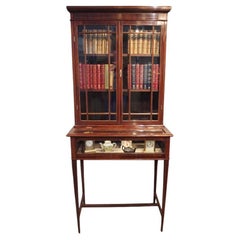 Edwardian mahogany bookcase curio cabinet