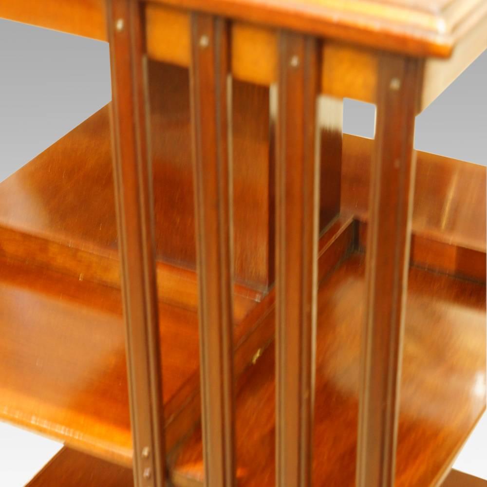 Edwardian mahogany bookcase revolving on a base For Sale 1