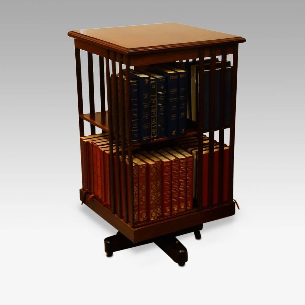 Edwardian mahogany bookcase revolving on a base For Sale 3