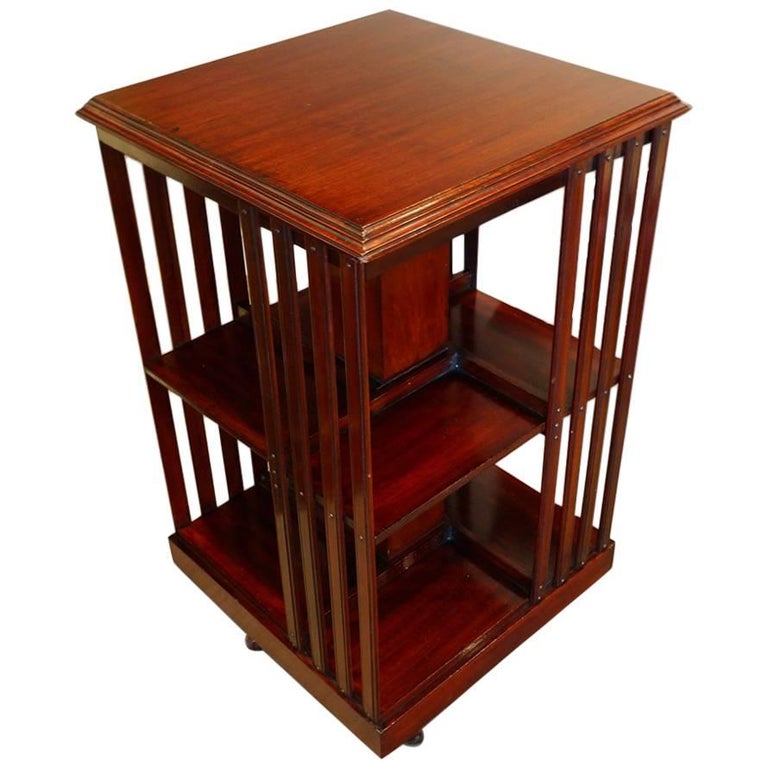 Edwardian Mahogany Bookcase Revolving on a Base at 1stDibs