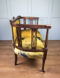 Edwardian Mahogany Bow-Arm 2-Seat Parlour Sofa