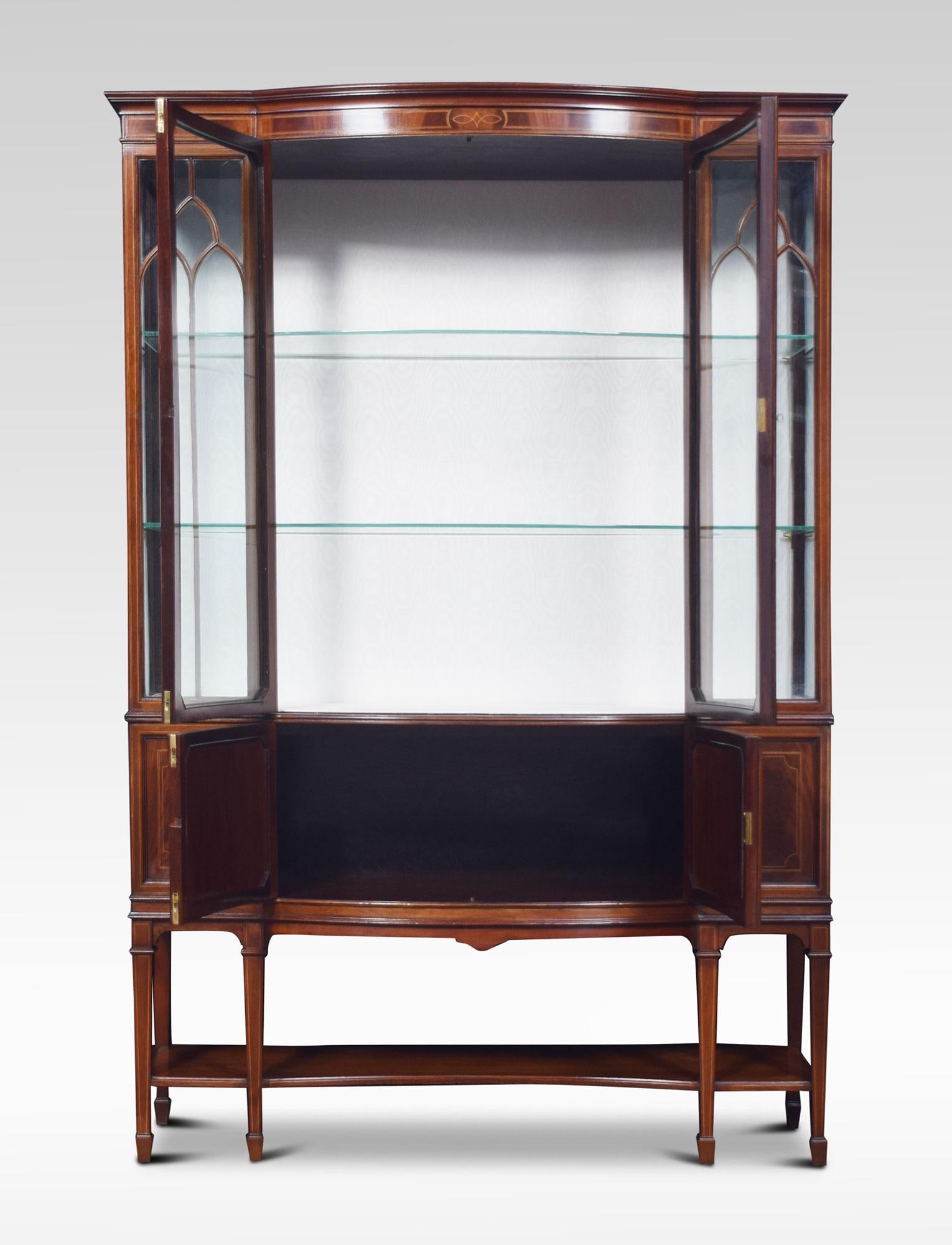 British Edwardian Mahogany Bow Front Display Cabinet