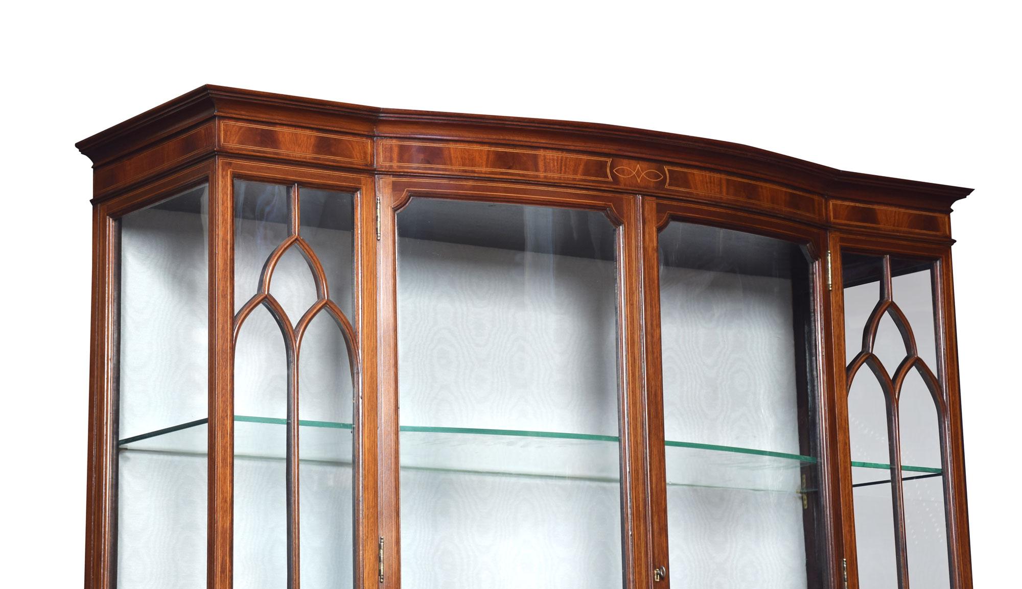 20th Century Edwardian Mahogany Bow Front Display Cabinet