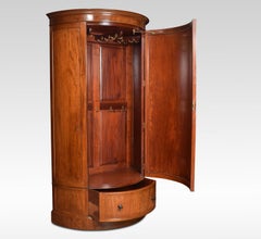Edwardian Mahogany Bow Fronted Wardrobe by Maple and Co.