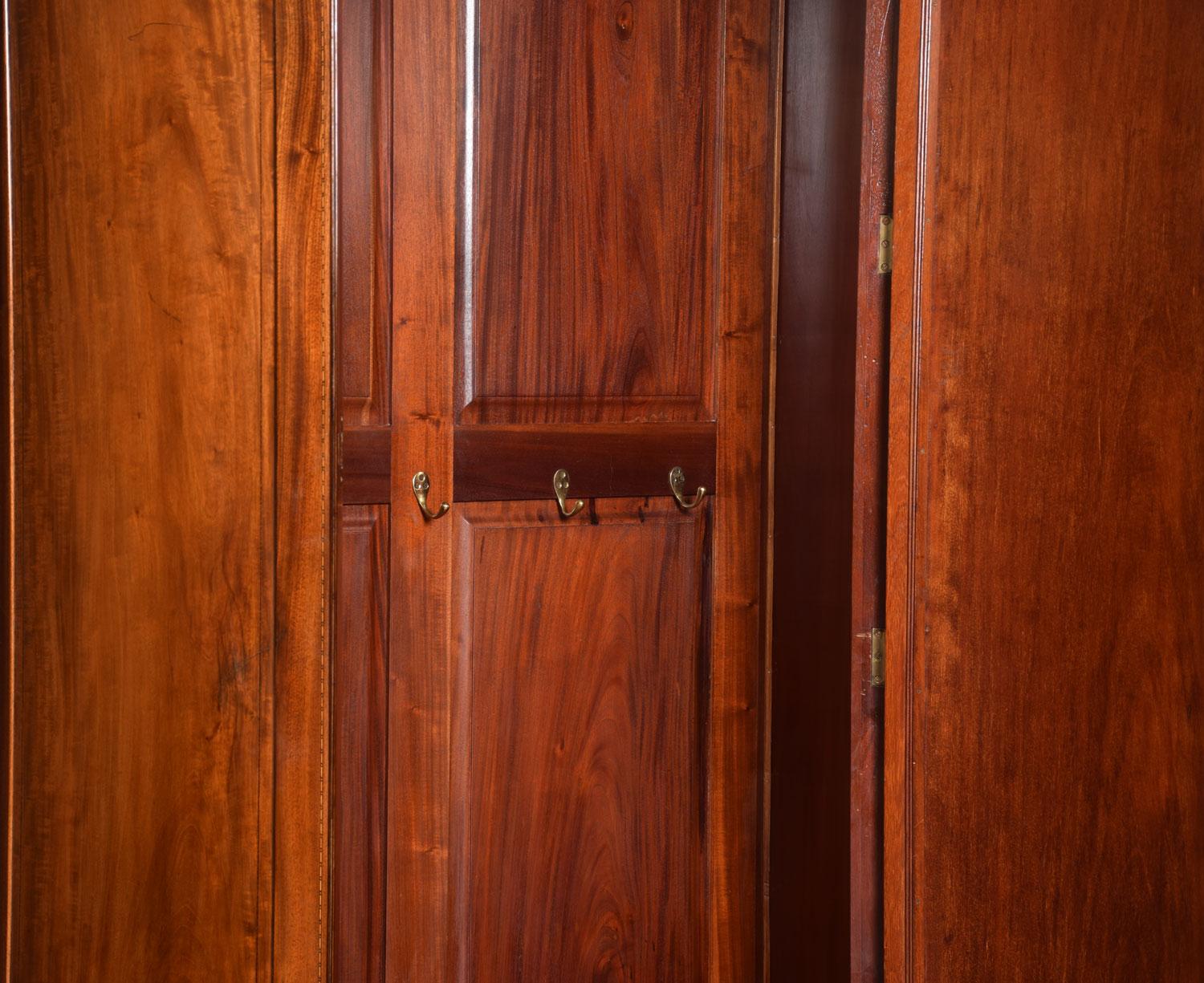 Edwardian Mahogany Bow Fronted Wardrobe by Maple and Co. 3