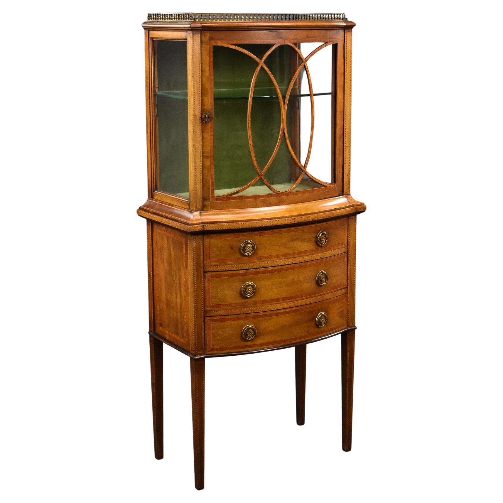 Edwardian inlaid mahogany display at 1stDibs