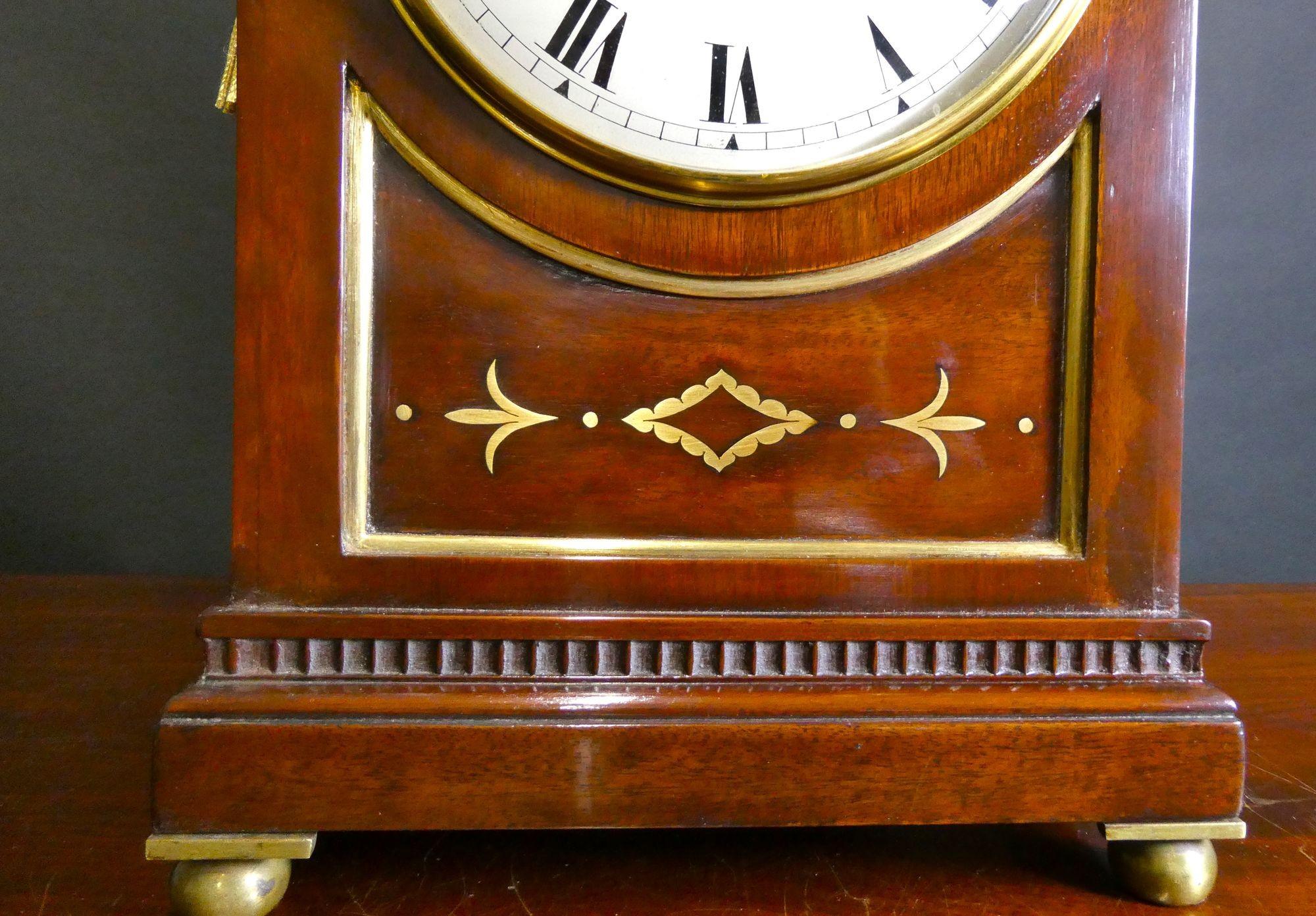Reloj de ménsula eduardiano de caoba, Dent, Londres en venta 3
