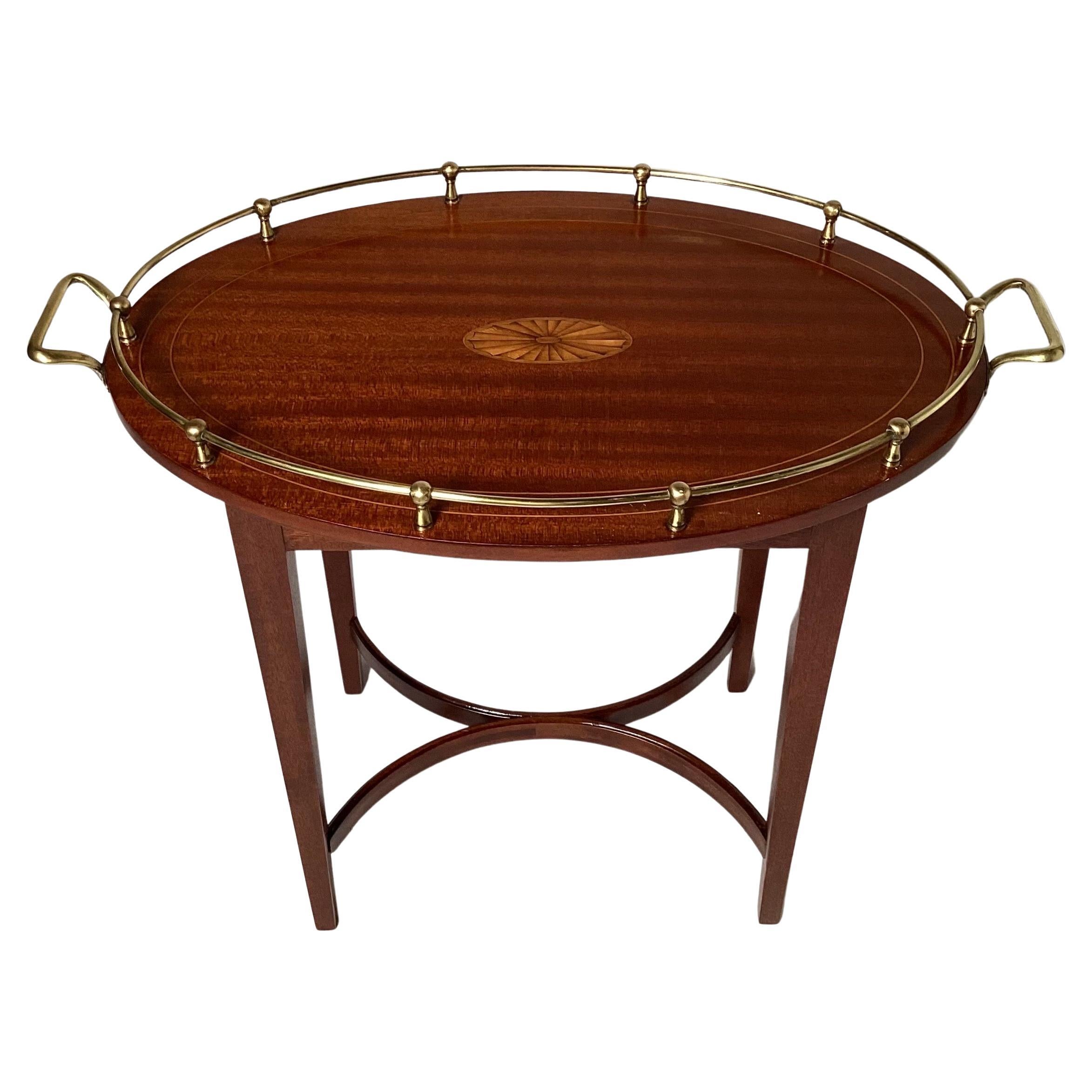 Mid Century Oval Brass Tray Coffee Table Moroccan at 1stDibs