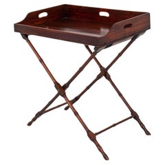 Vintage Edwardian Mahogany Butler Tray on Stand, ca. 1910