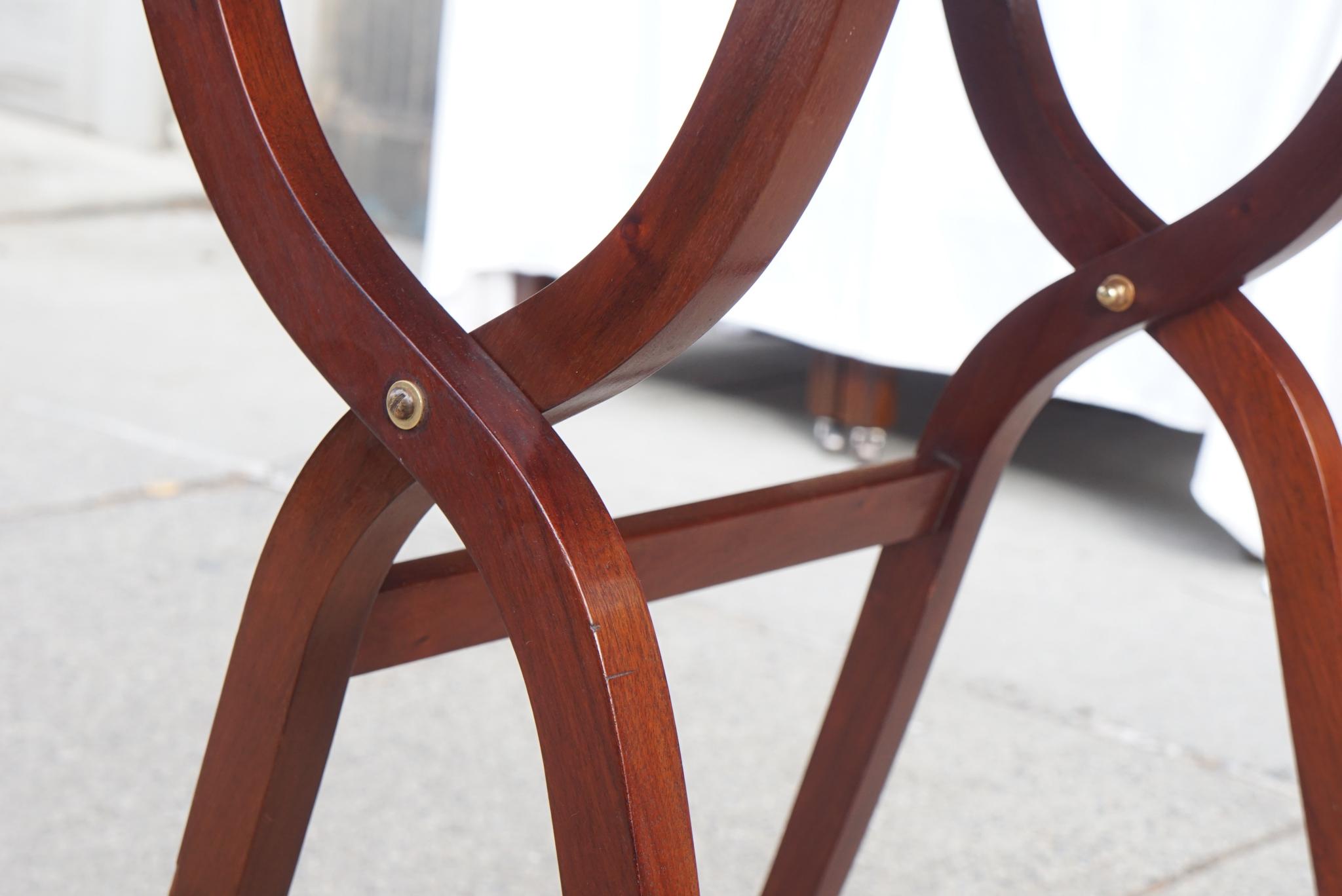 English Edwardian Mahogany Campaign Desk with Lock and Key