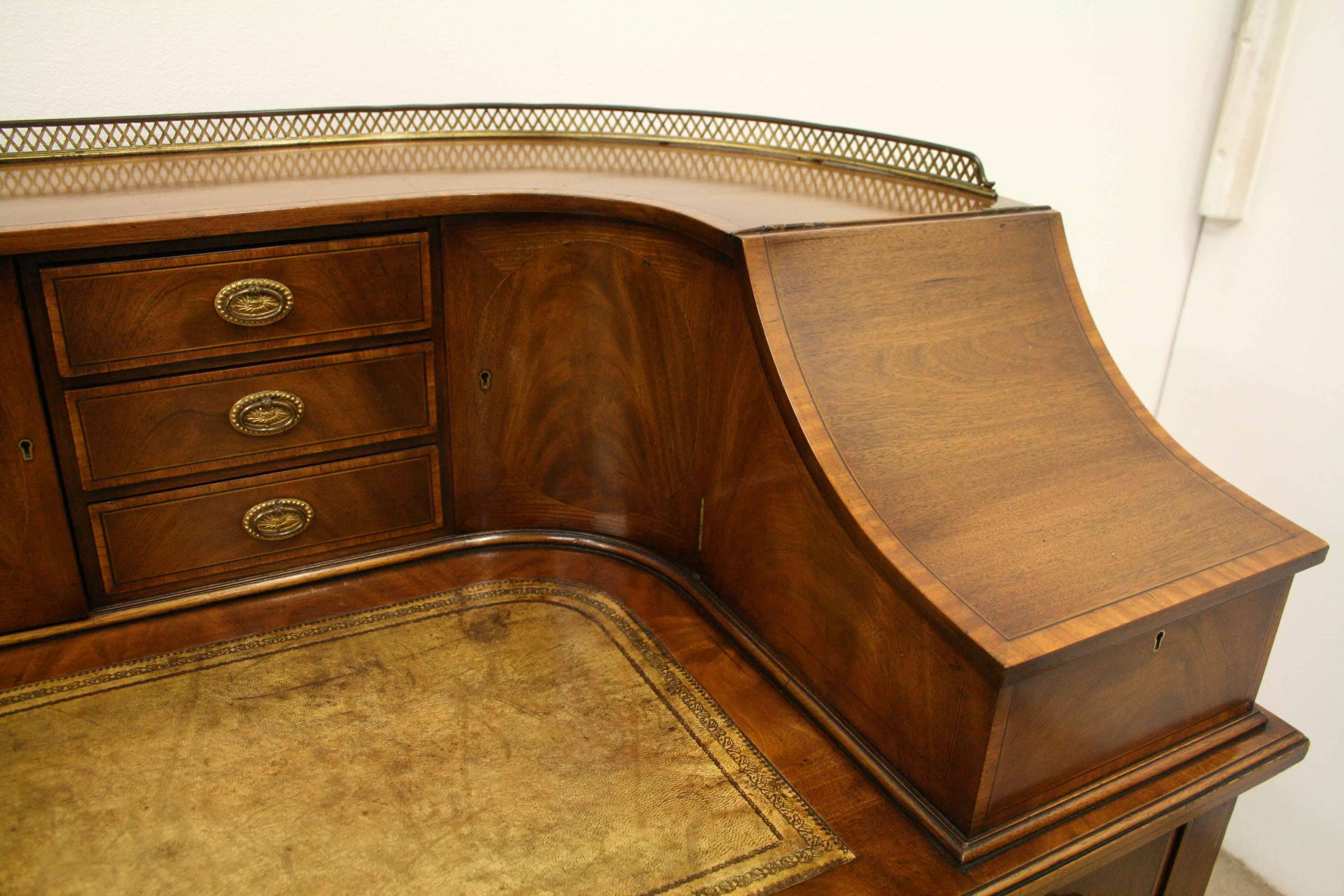 Edwardian Mahogany Carlton House Desk 3
