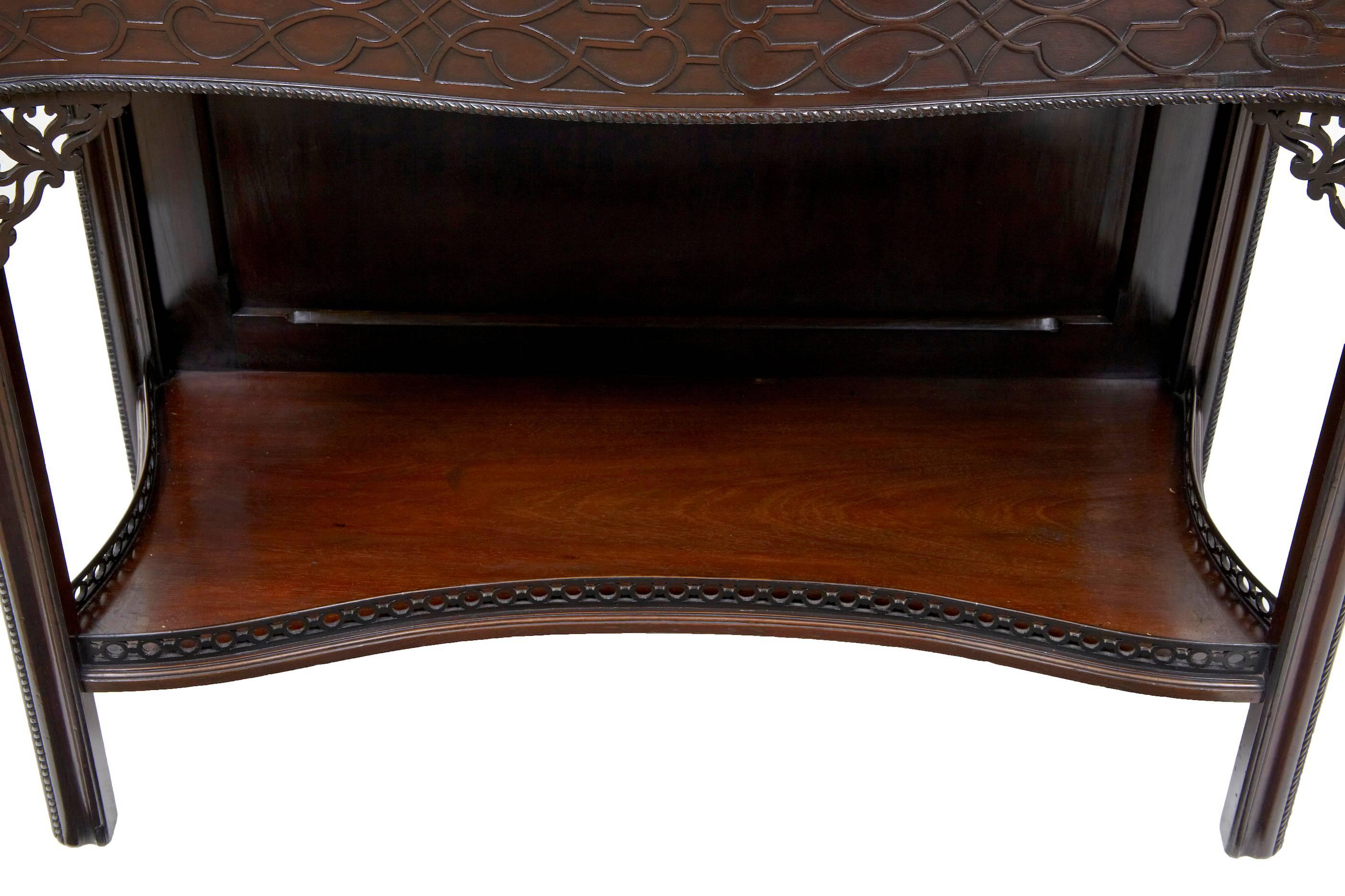 Edwardian Mahogany Carved Chinese Chippendale Style Display Cabinet 1