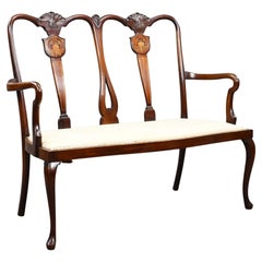 Antique Edwardian Mahogany Chair Back Settee