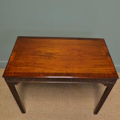 Edwardian Mahogany Chippendale Revival Antique Side or Writing Table