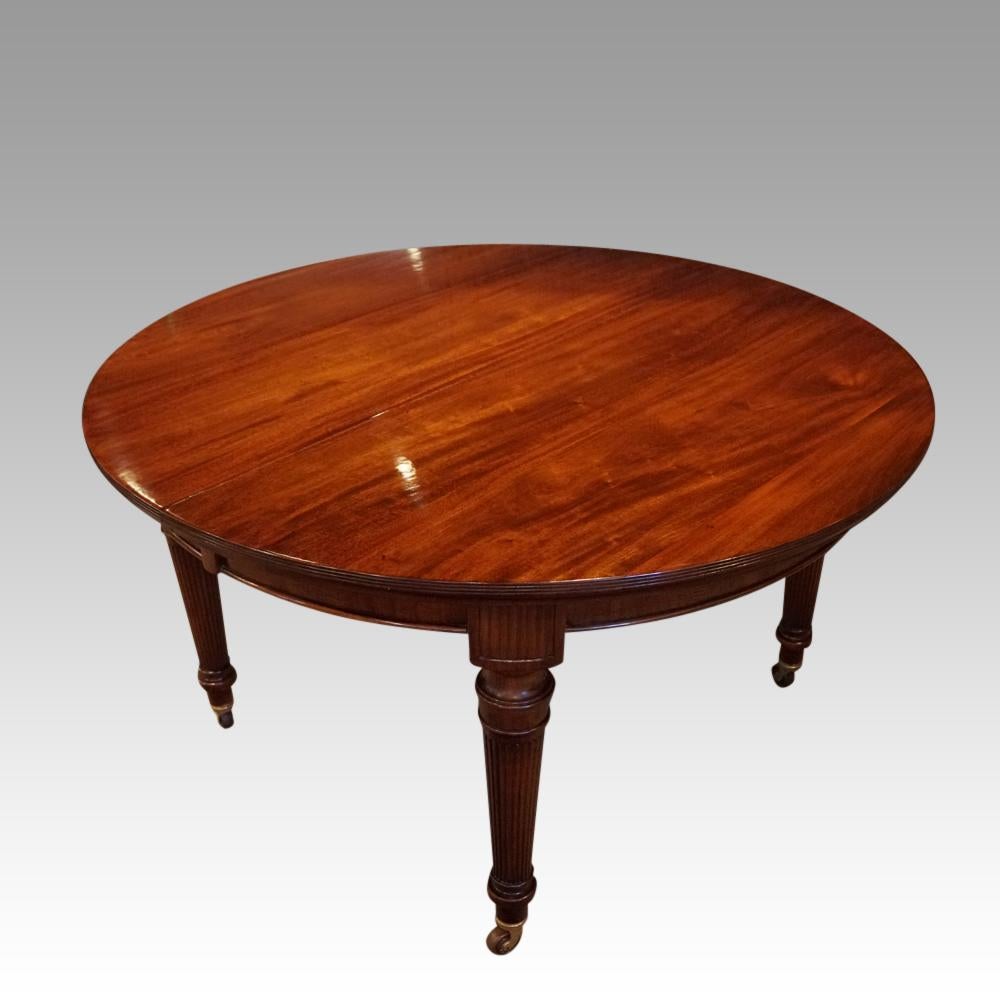 Edwardian Mahogany Circular Extending Dining Table For Sale 5