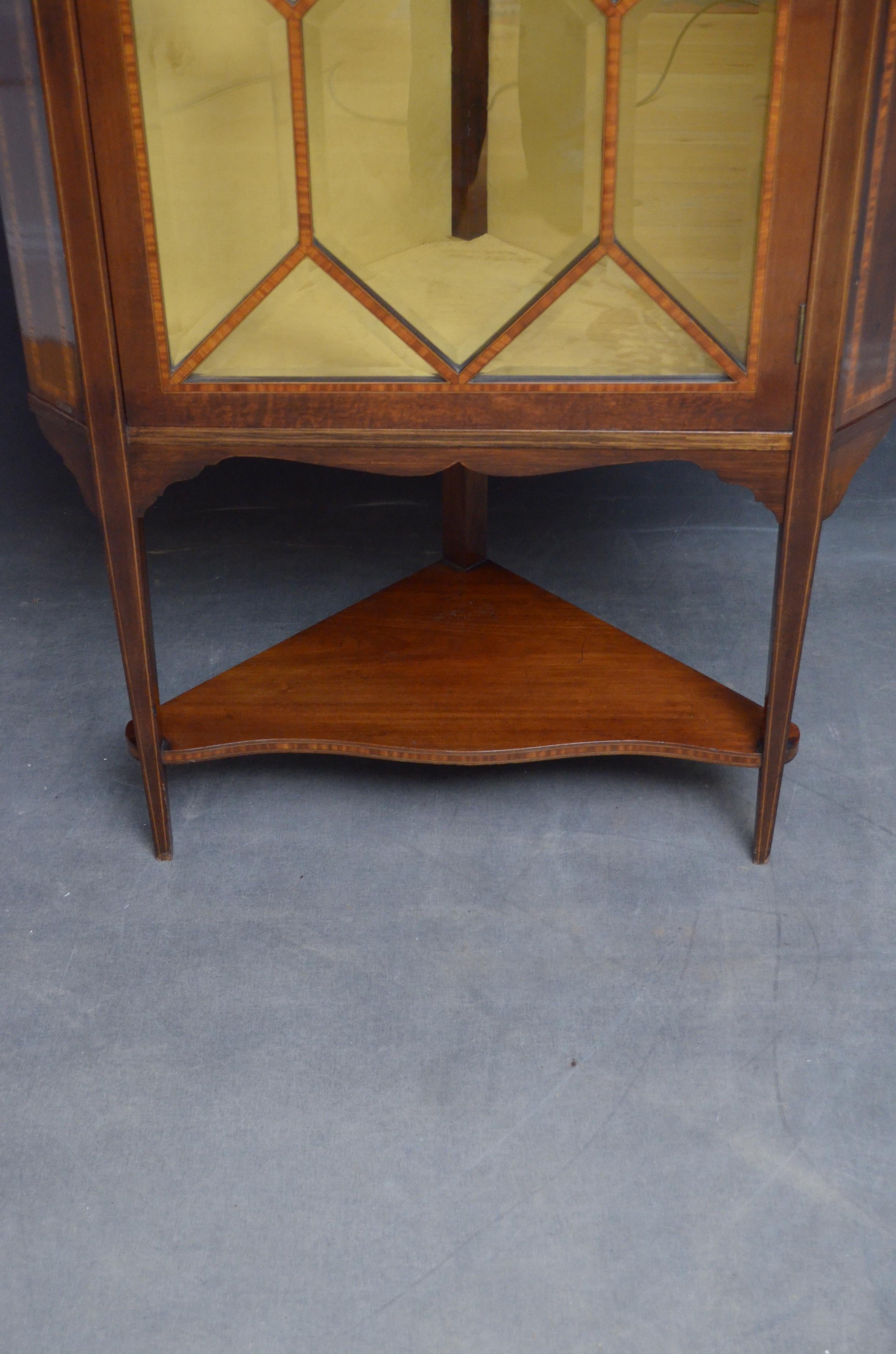 Edwardian Mahogany Corner Display Cabinet 3