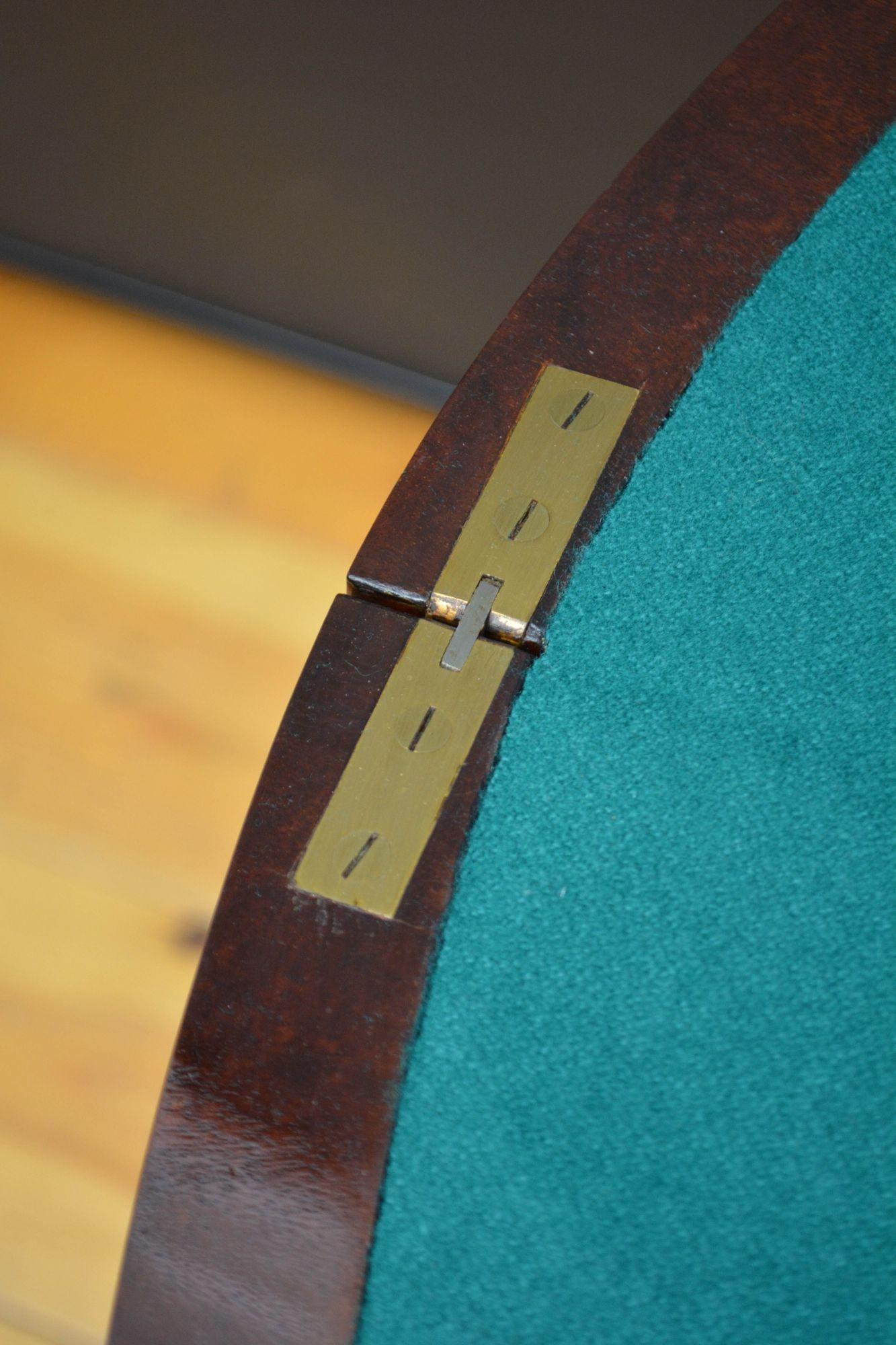 Edwardian Mahogany Demi Lune Hall Table / Card Table For Sale 5