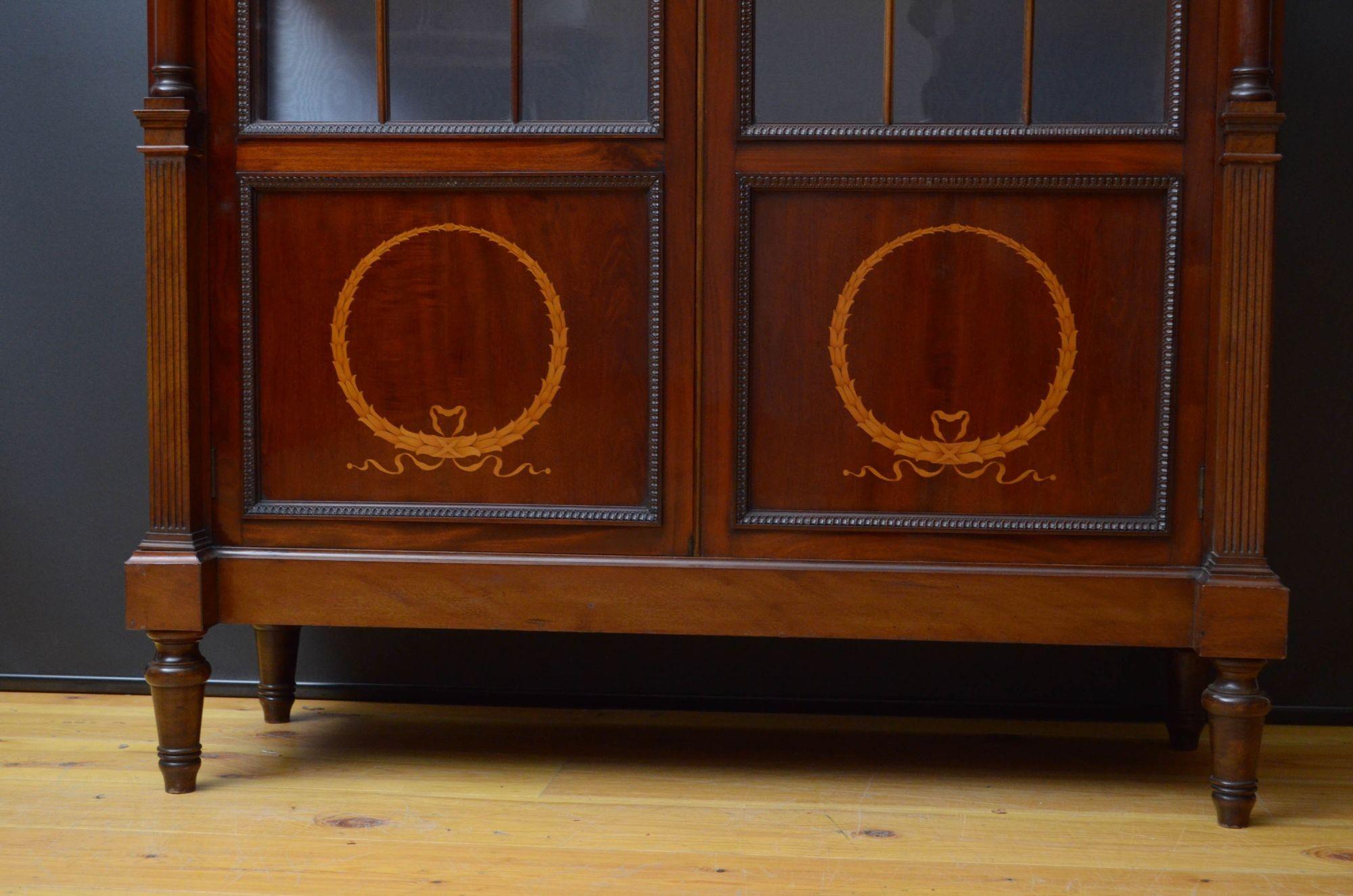 Edwardian Mahogany Display Cabinet For Sale 6