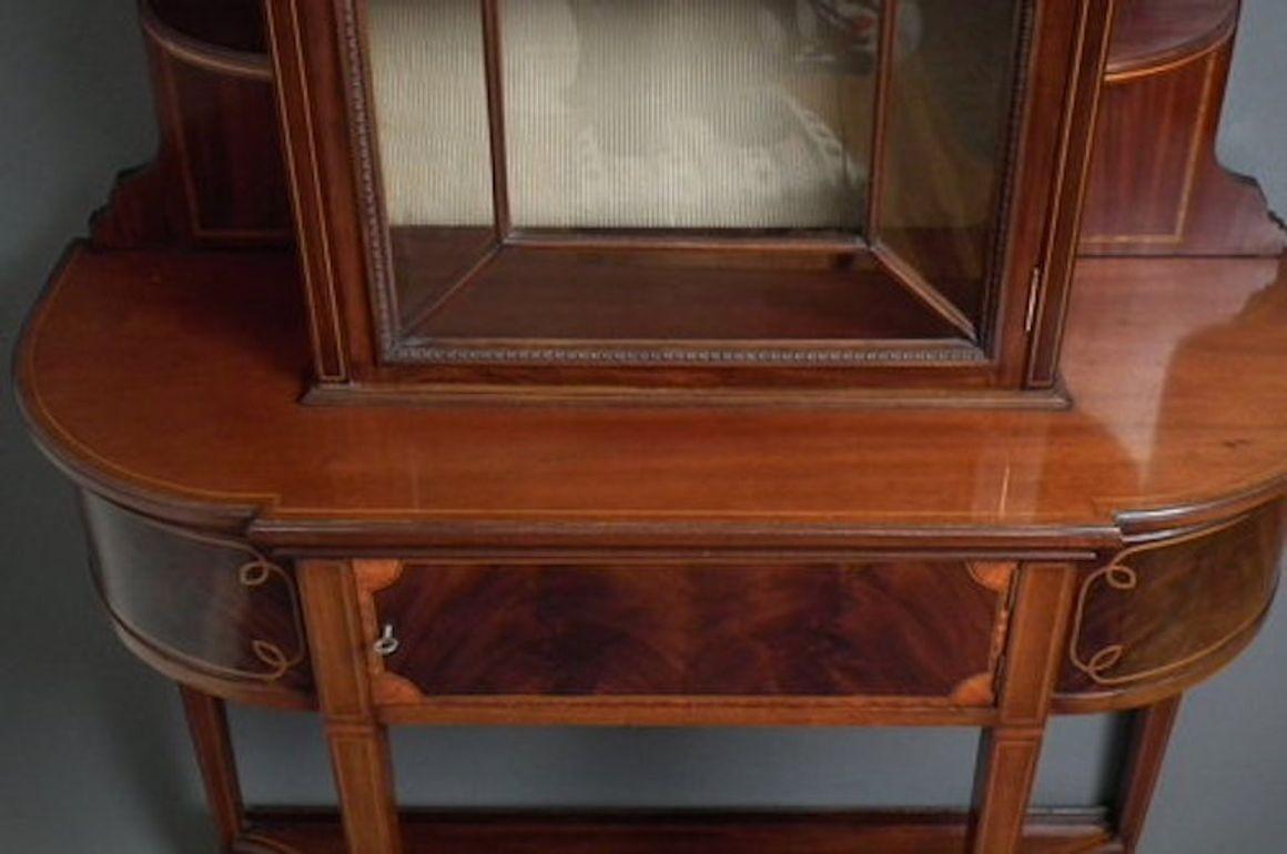 20th Century Edwardian Mahogany Display Cabinet For Sale