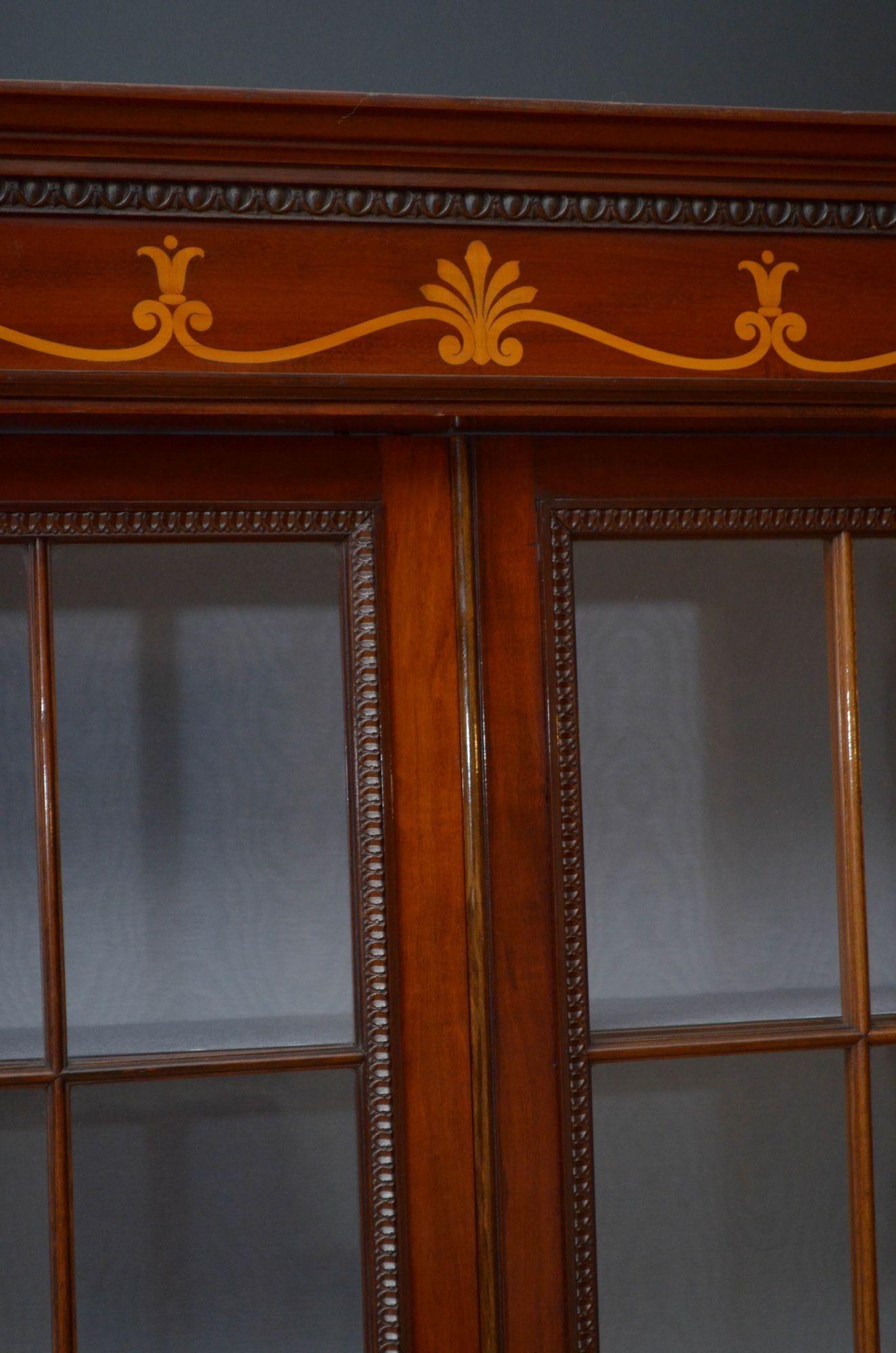 Edwardian Mahogany Display Cabinet For Sale 1