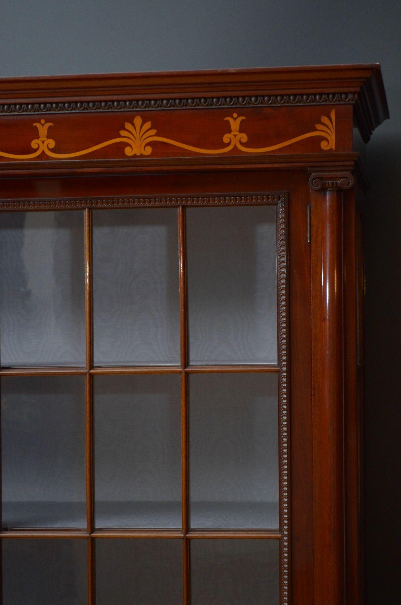 Edwardian Mahogany Display Cabinet For Sale 2