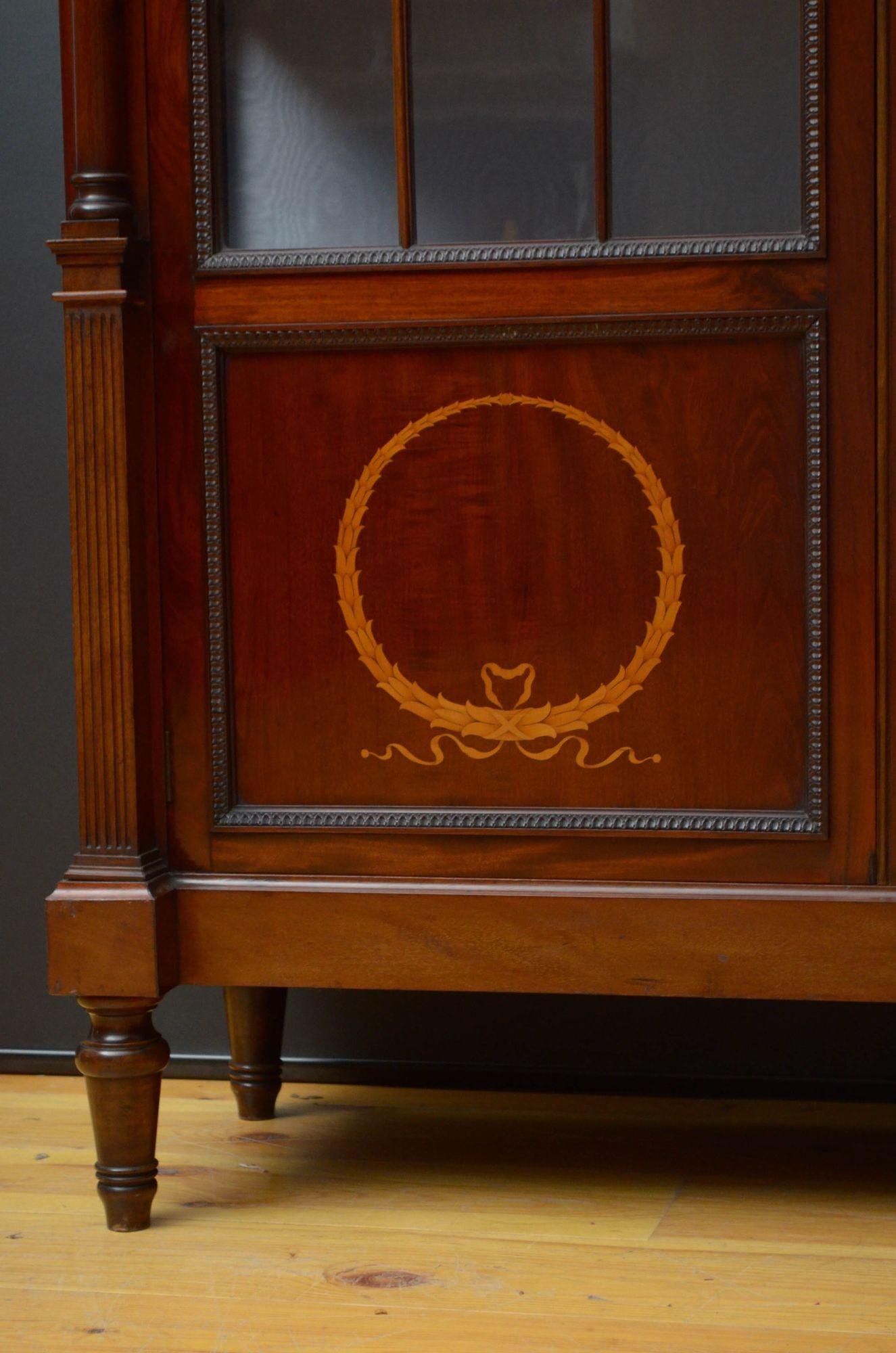 Edwardian Mahogany Display Cabinet For Sale 4