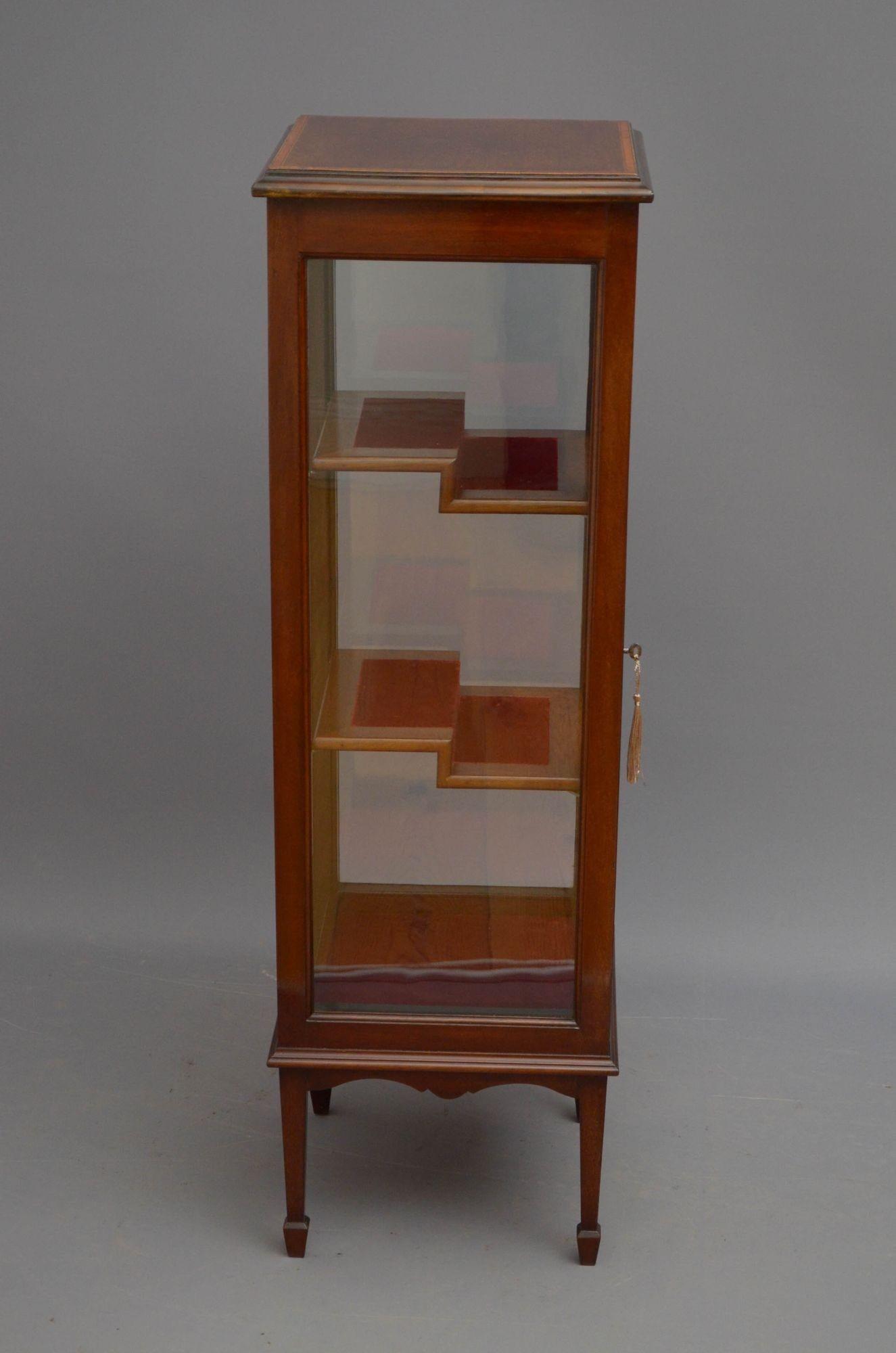 Edwardian Mahogany Display Cabinet Vitrine In Good Condition For Sale In Whaley Bridge, GB