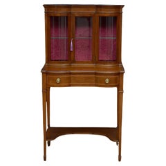 Edwardianischer Mahagoni Vitrinenschrank