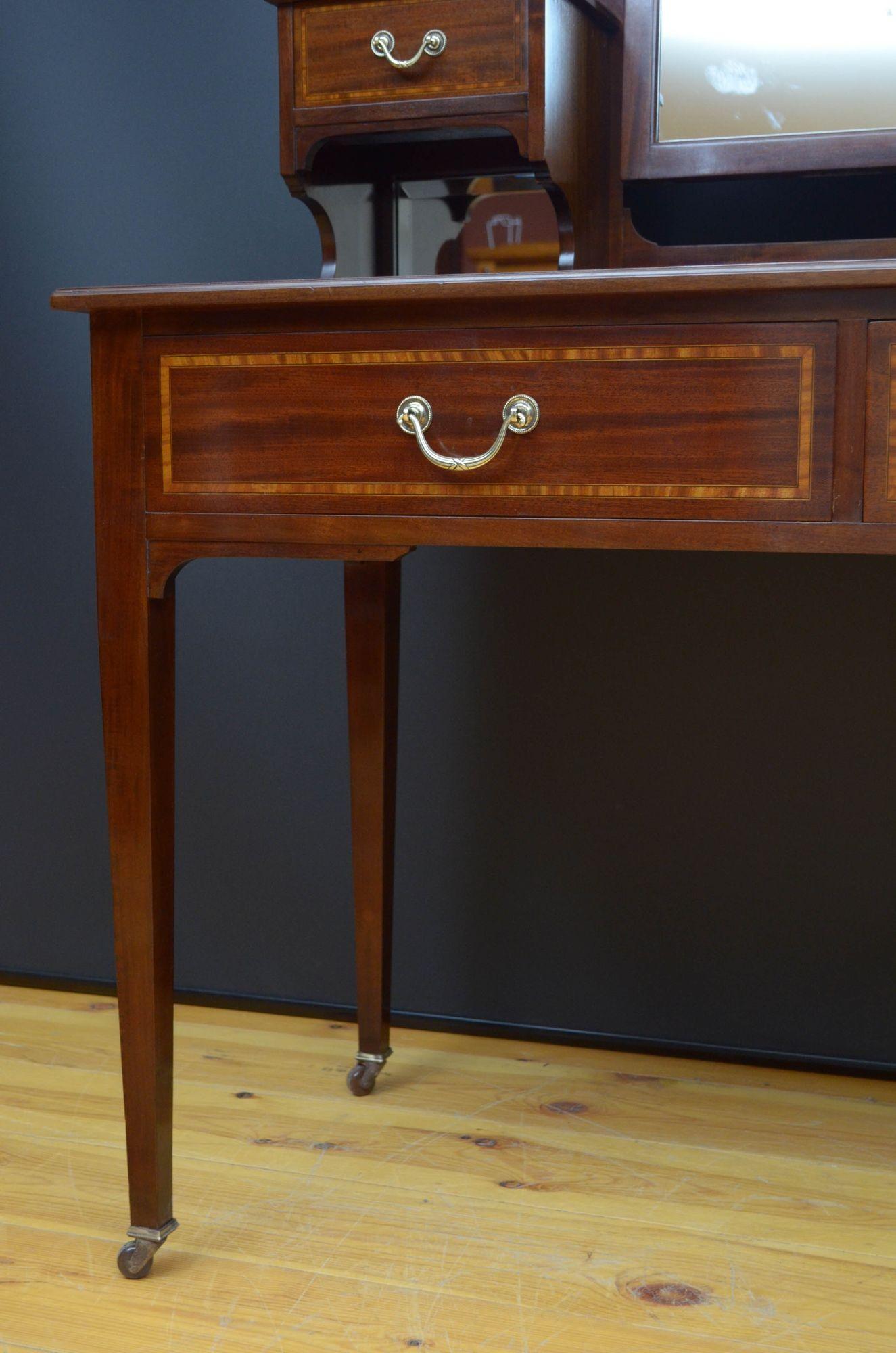 Edwardian Mahogany Dressing Table by Maple & Co For Sale 8