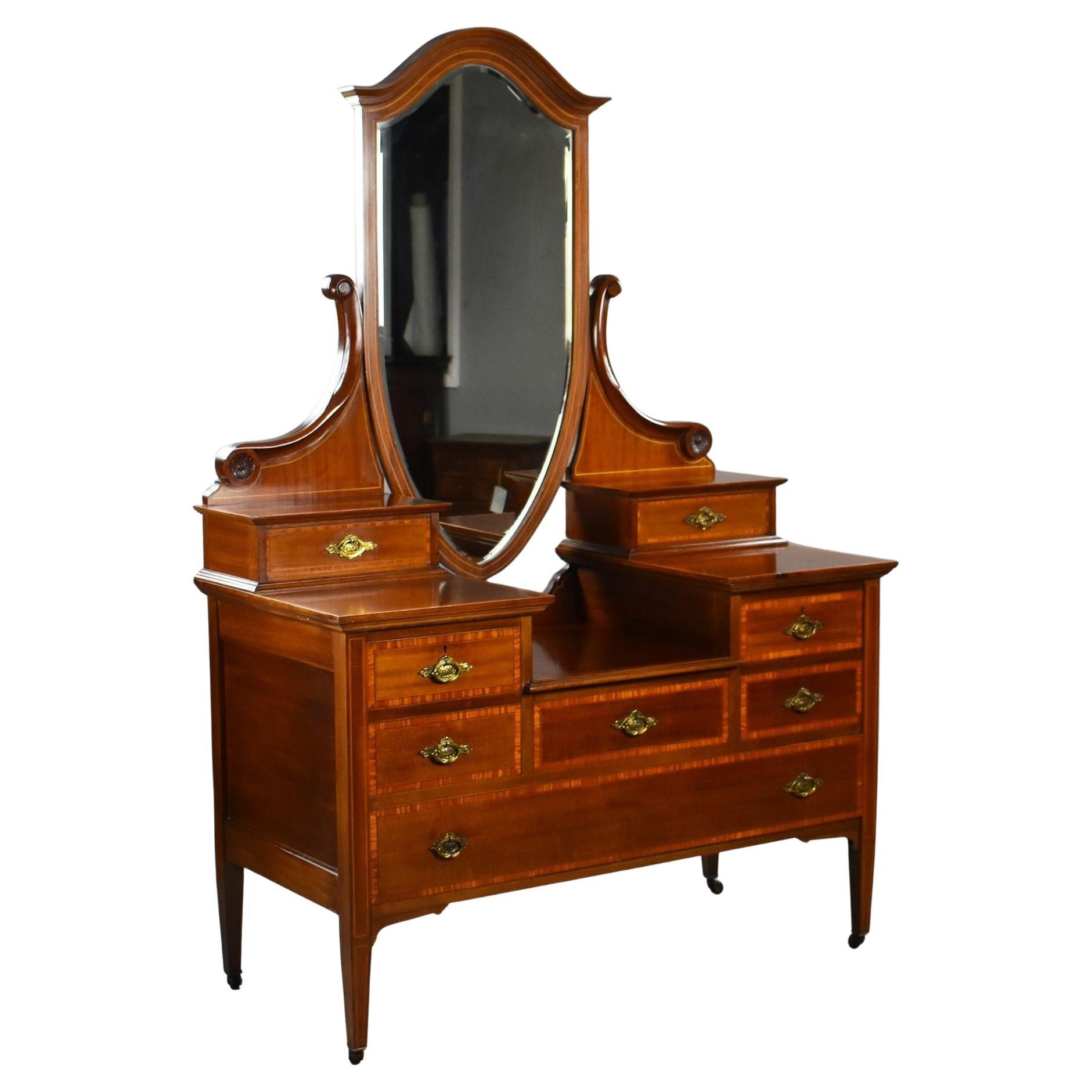 Edwardian Mahogany Dressing Table For Sale