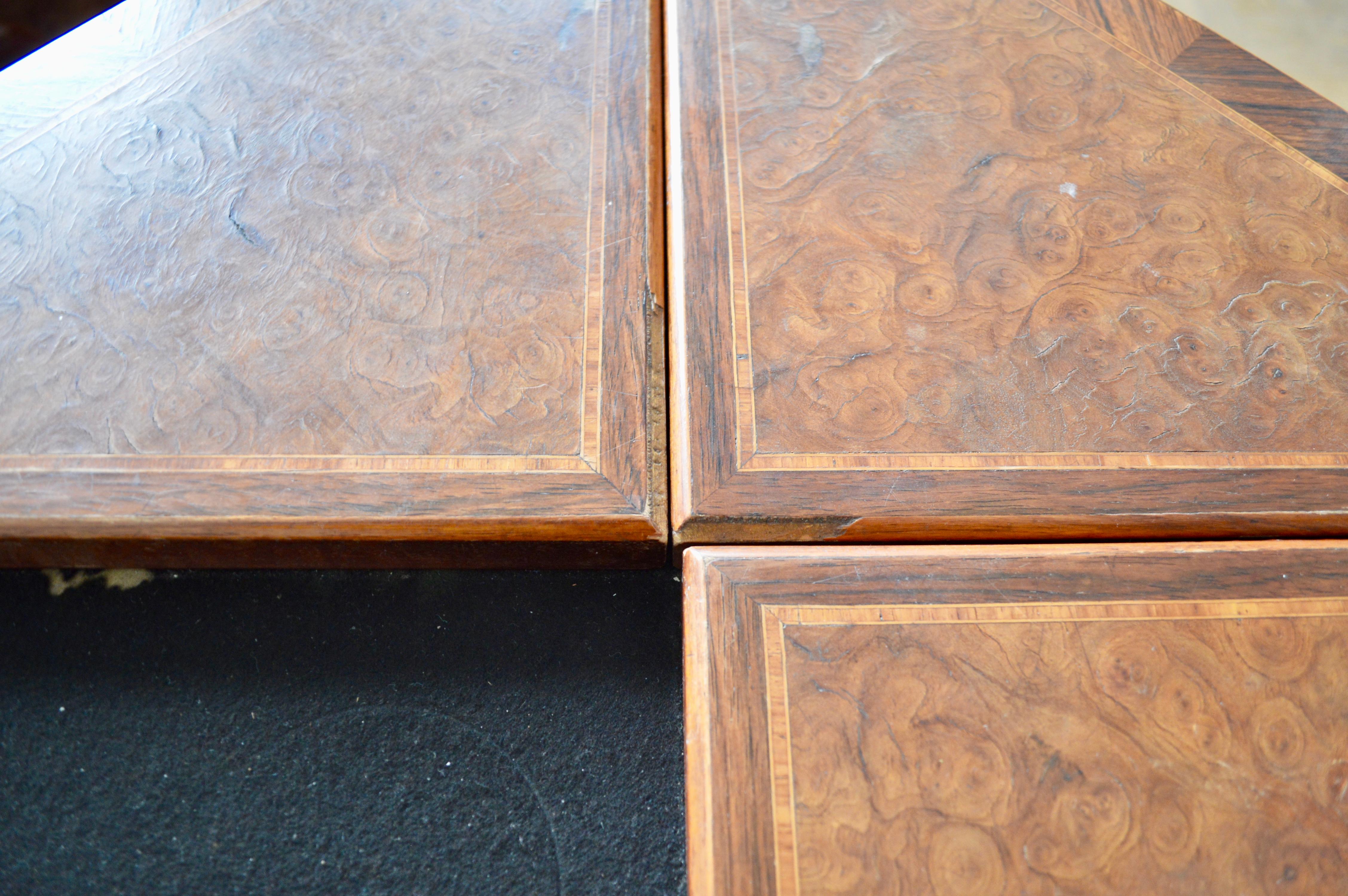 Early 20th Century  Edwardian Mahogany Envelope Card Table For Sale