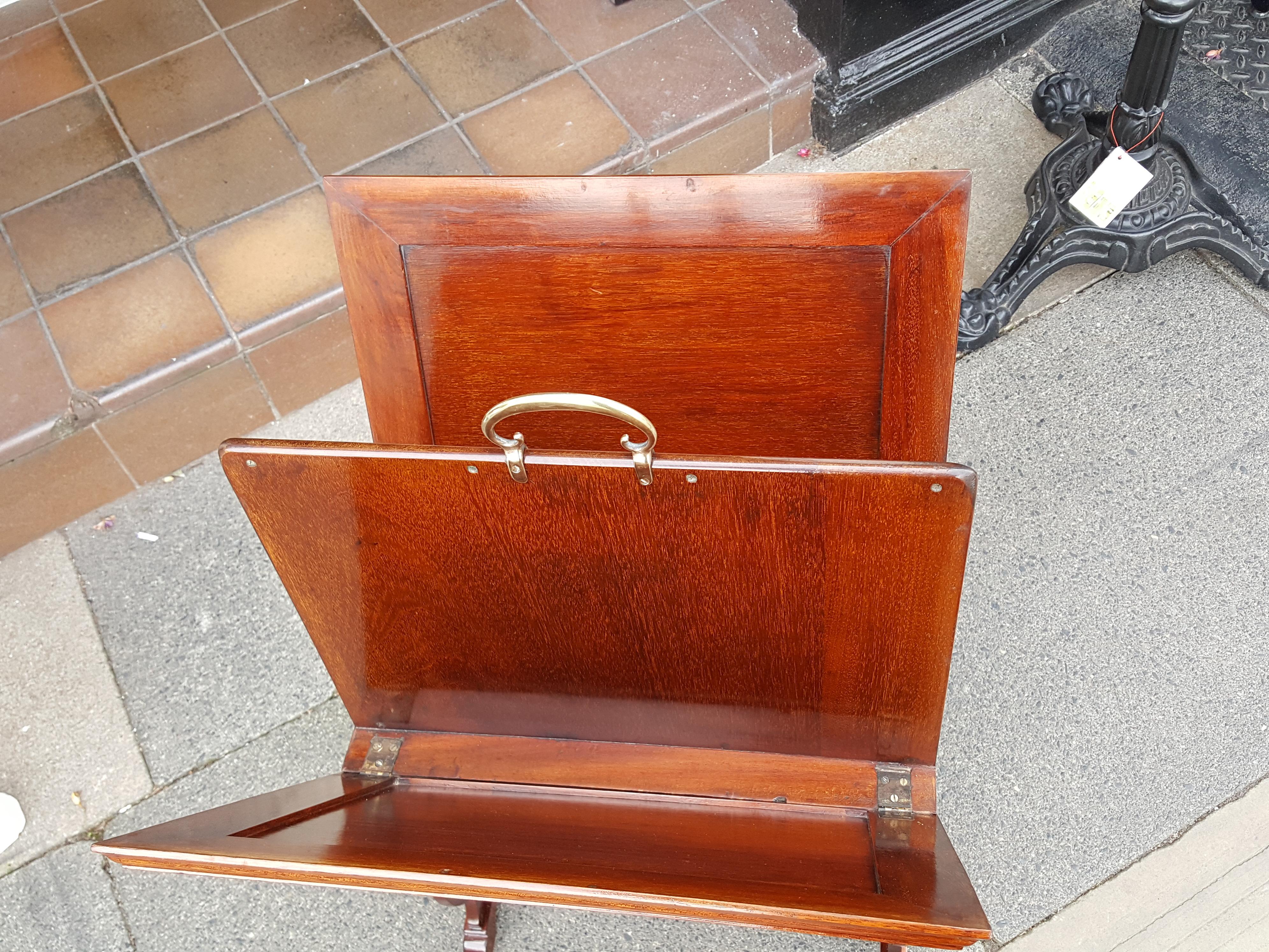 English Edwardian Mahogany Folio Stand For Sale