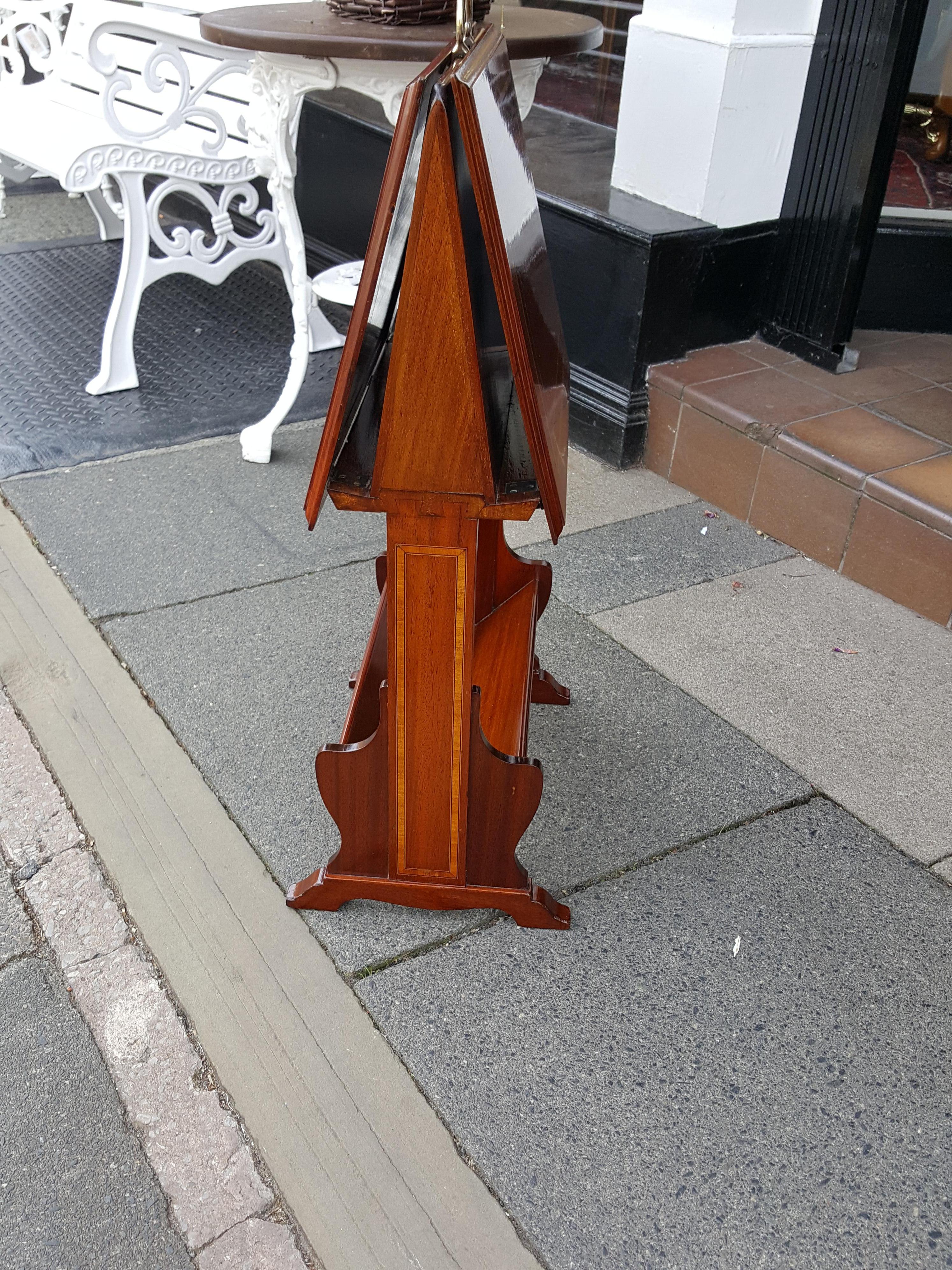 Edwardian Mahogany Folio Stand For Sale 2