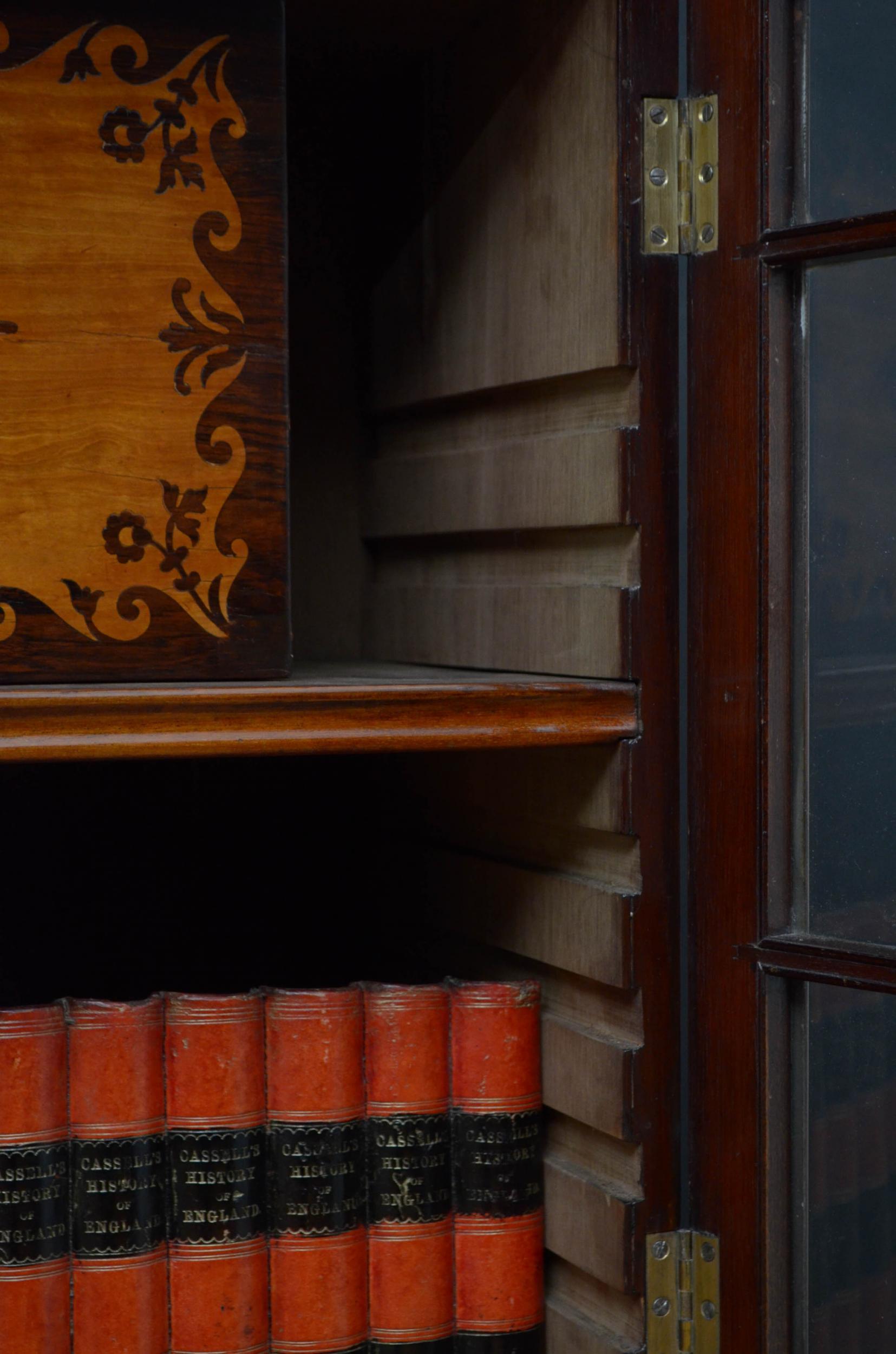 Edwardian Mahogany Glazed Bookcase 5