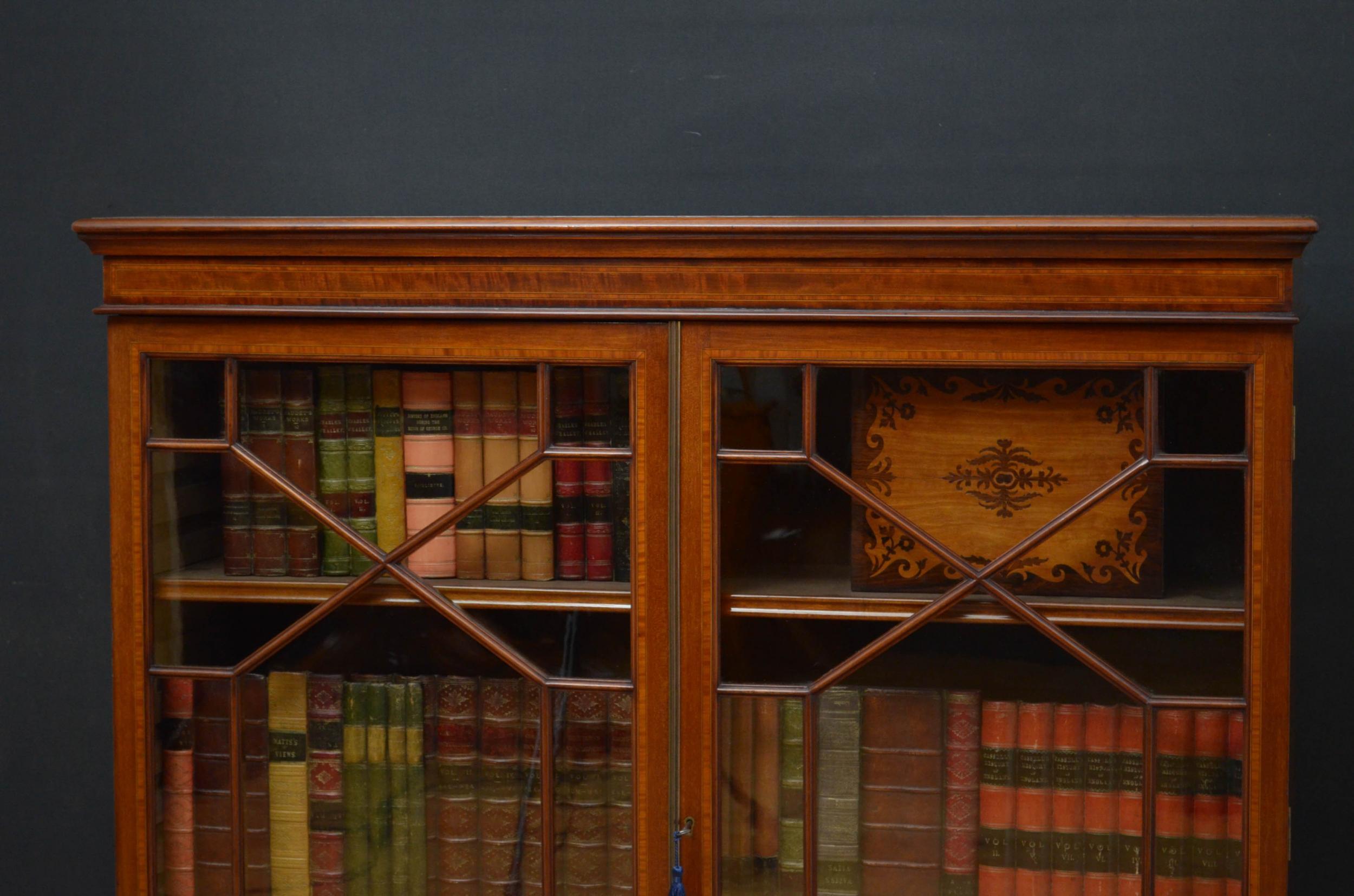20th Century Edwardian Mahogany Glazed Bookcase