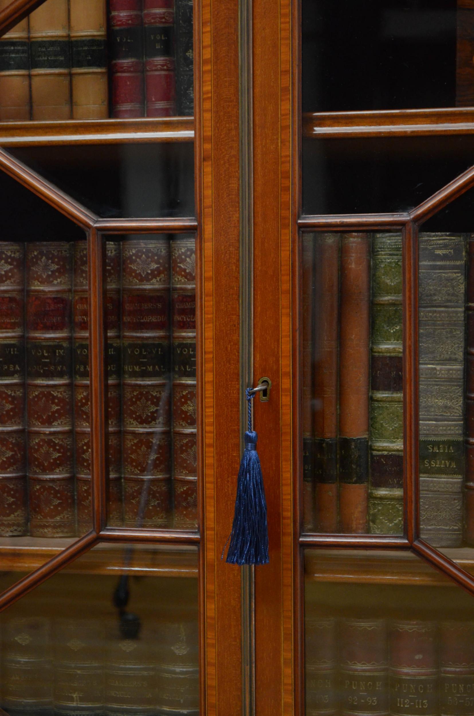 Edwardian Mahogany Glazed Bookcase 2