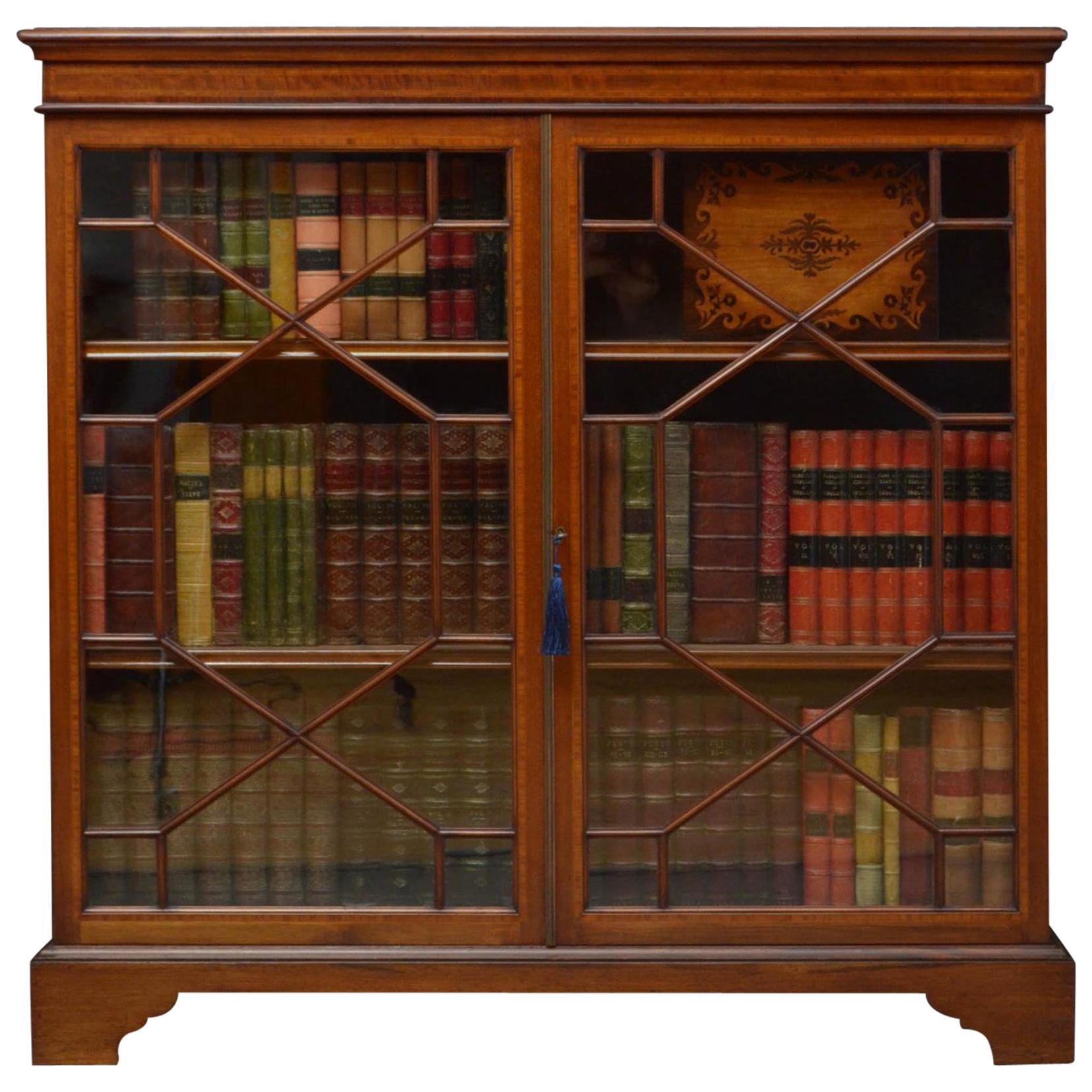 Edwardian Mahogany Glazed Bookcase