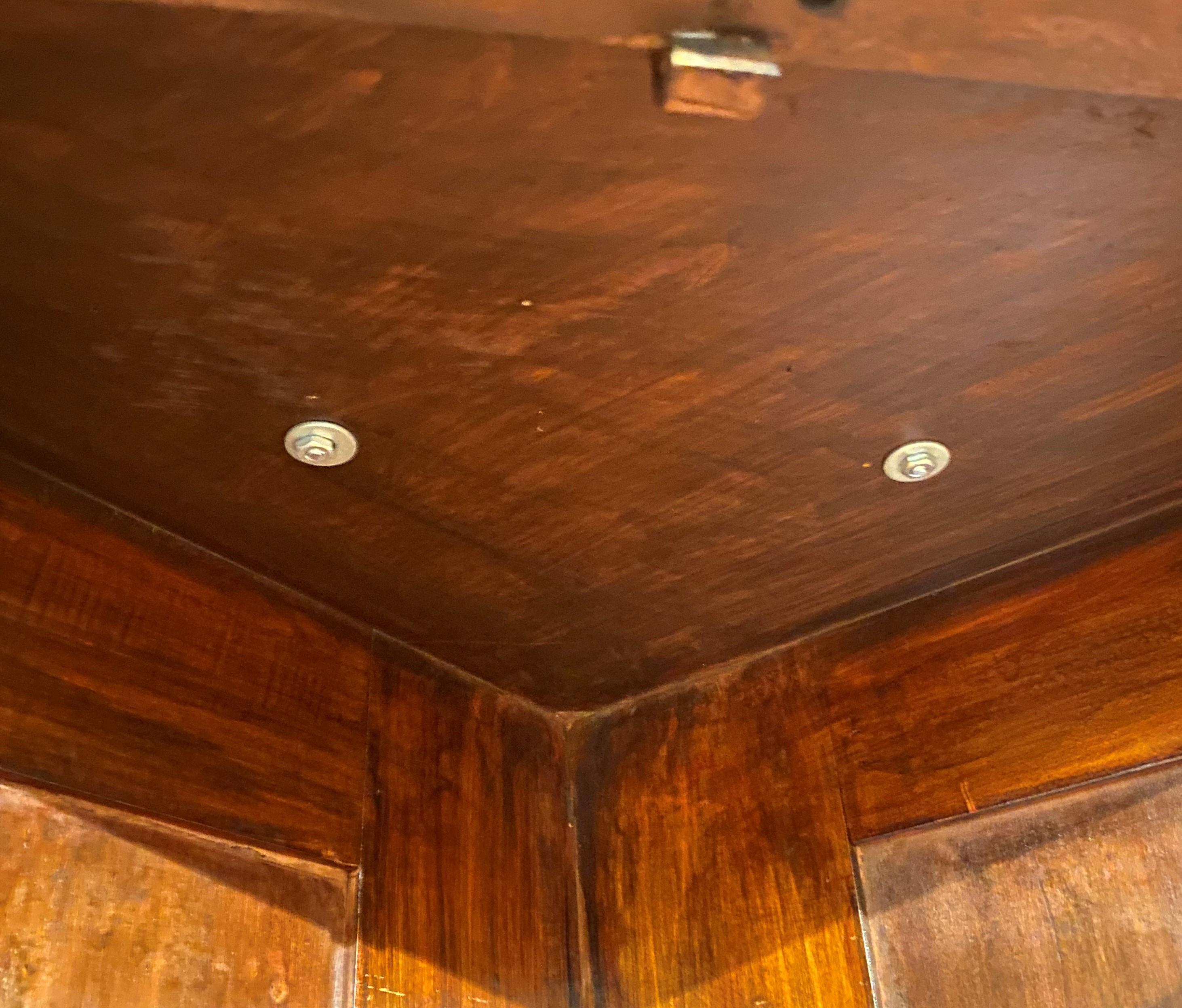 Edwardian Mahogany Glazed Door Corner Cupboard or Cabinet with Fine Inlay 6