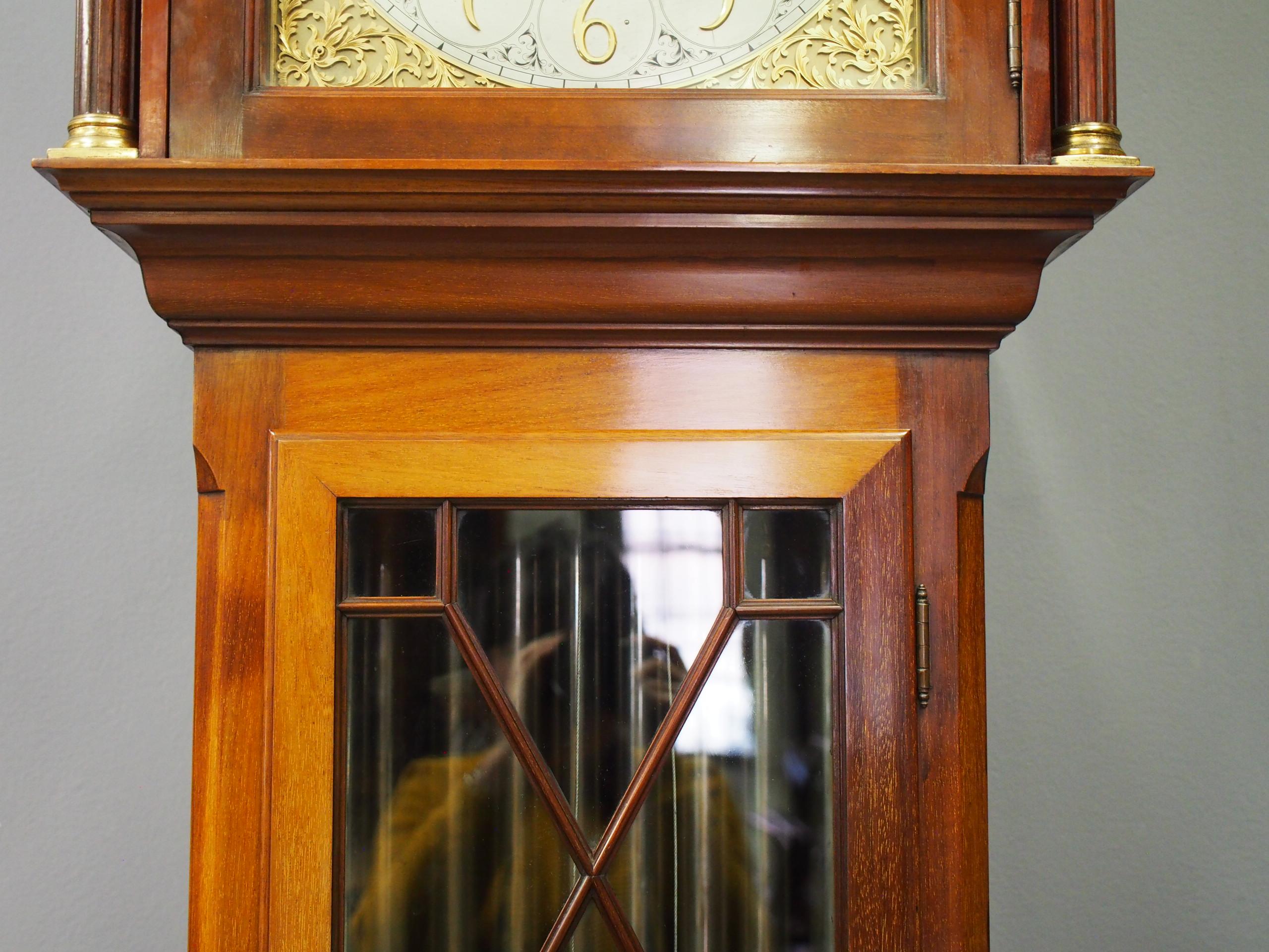 Edwardian Mahogany Grandfather Clock by James Ramsay, Dundee For Sale 2