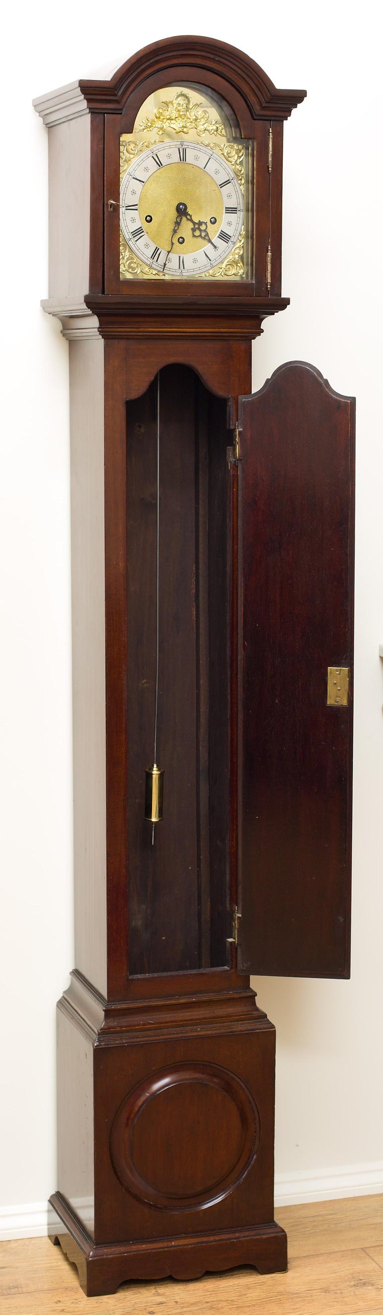 Edwardian Mahogany Grandmother Clock For Sale at 1stDibs