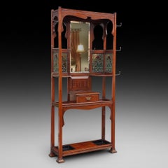 Appendiabiti e appendiabiti in mogano di epoca edoardiana