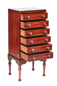 Edwardian Mahogany Inlaid 6 Drawer Chest