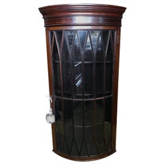 Edwardian Mahogany Inlaid Bow Hanging Corner Cupboard
