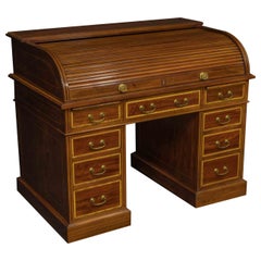 Used Edwardian Mahogany Inlaid Desk by Maples