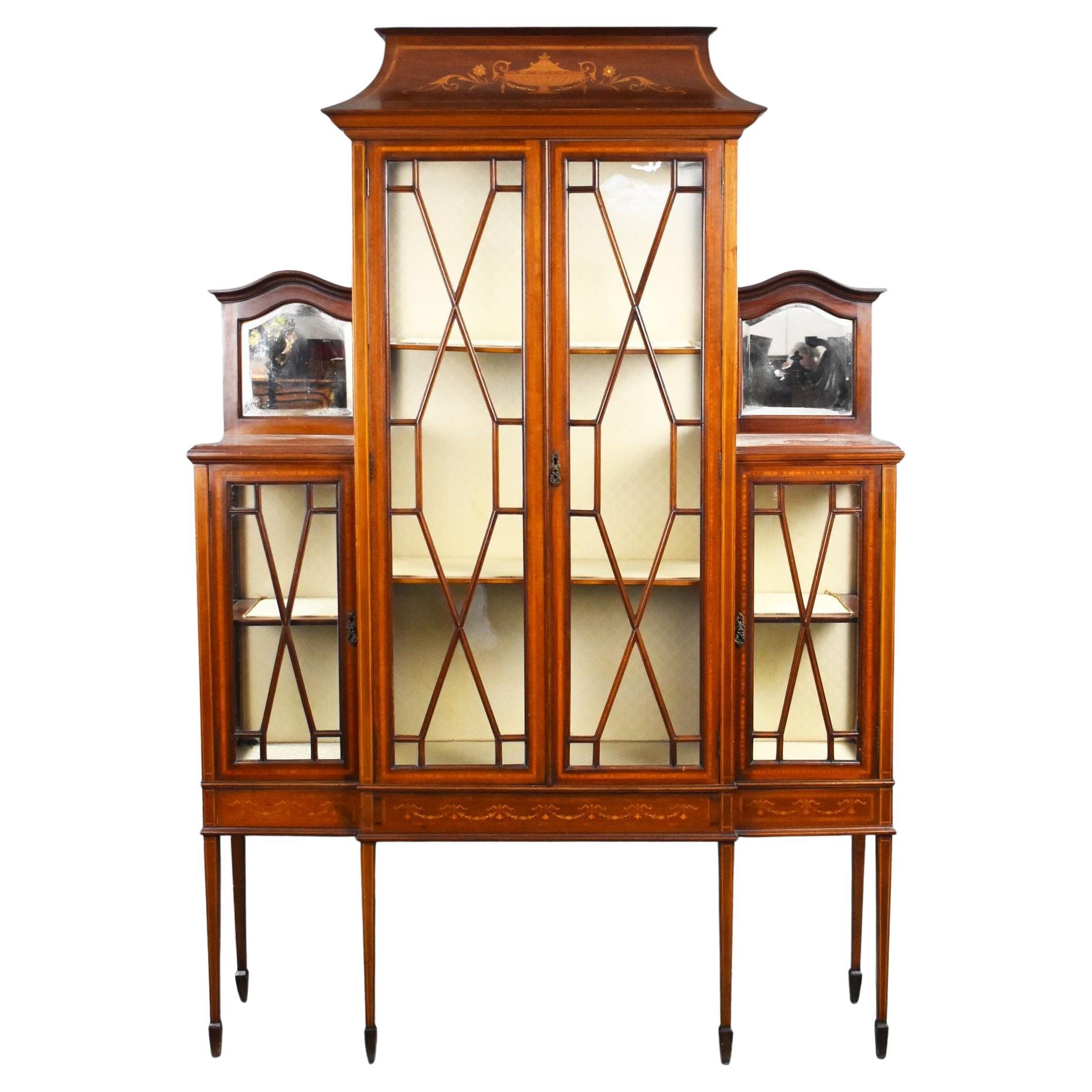 Edwardian Mahogany Inlaid Display Cabinet